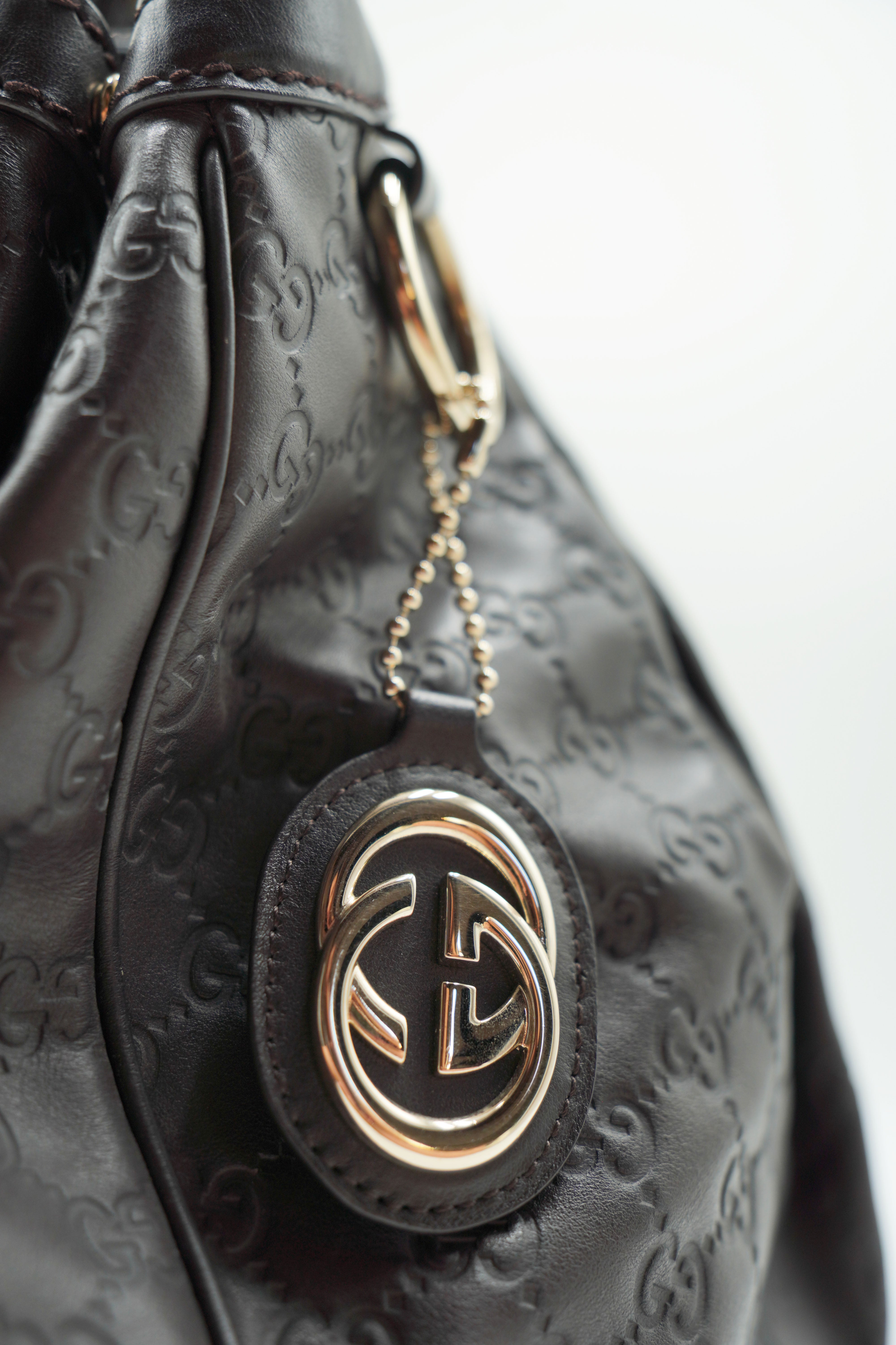 Gucci Tasche Sukey Grande aus braunem Guccissima-Leder — Gebraucht Authentisch
