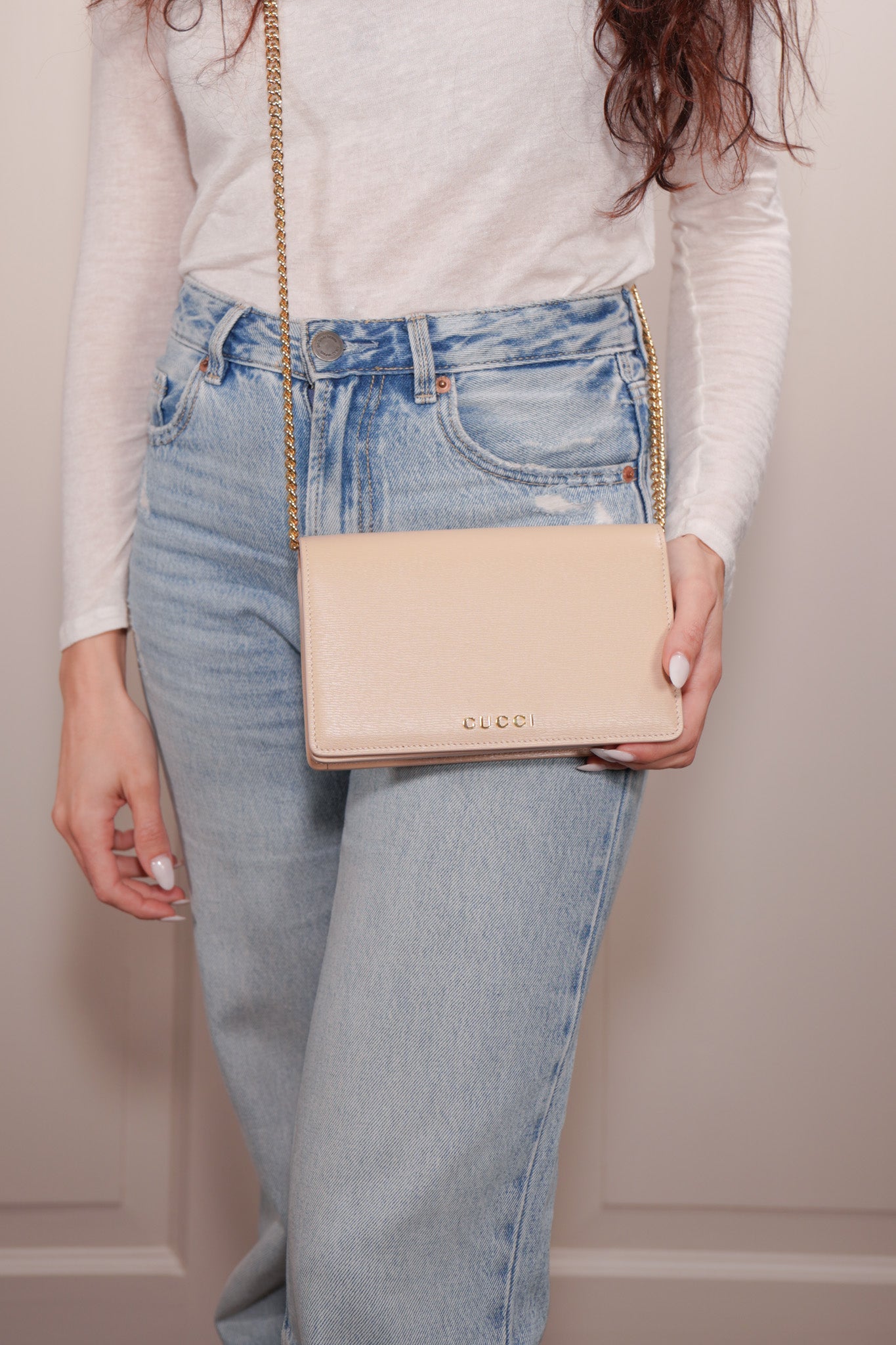 Gucci Nude Wallet On Chain Bag - Authentic Used