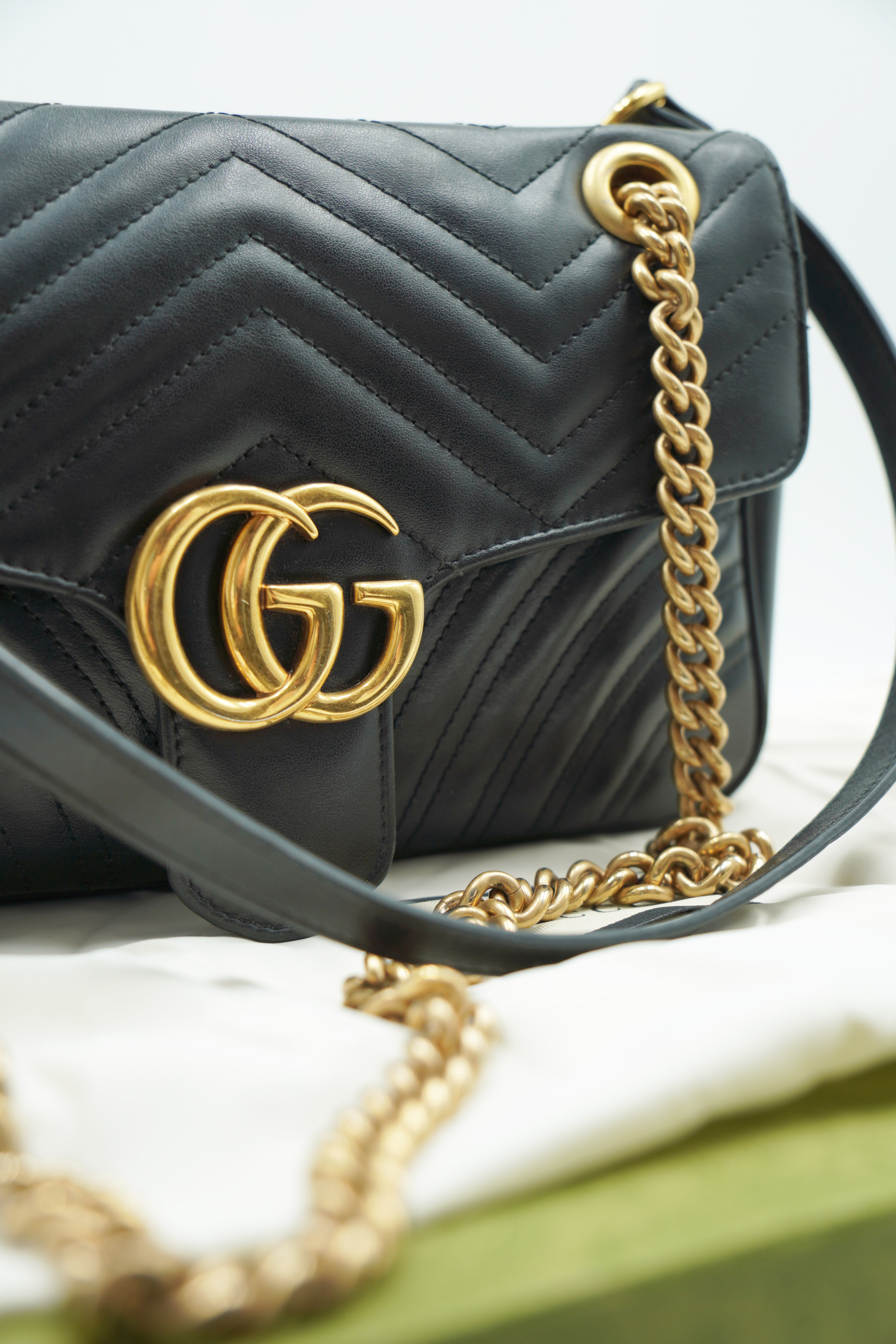Gucci Borsa a spalla Marmont GG Media Nera