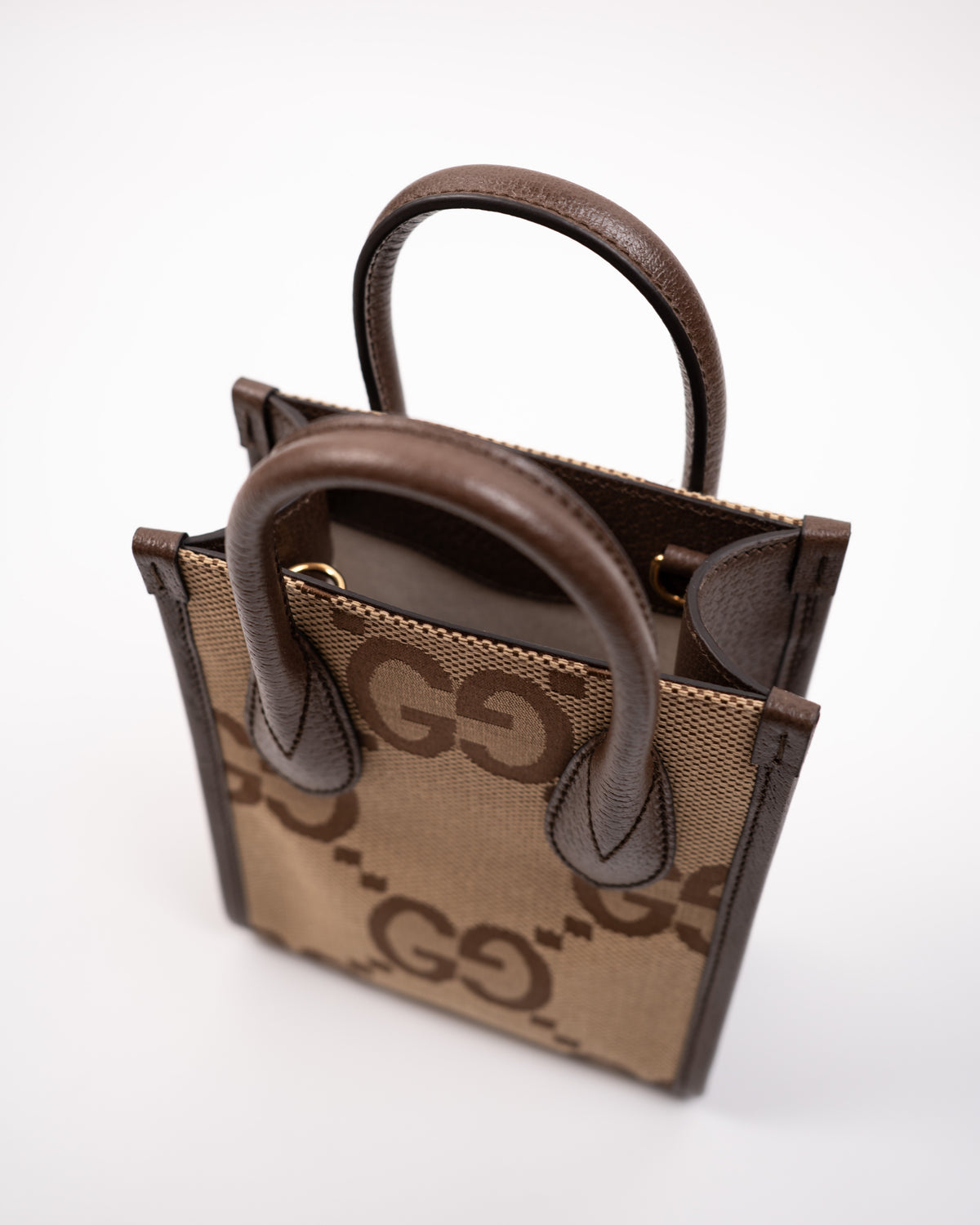 Gucci Borsa Jumbo GG Mini Tote Verticale Tela GG Marrone second hand certificata - Aurea Luxury Lab
