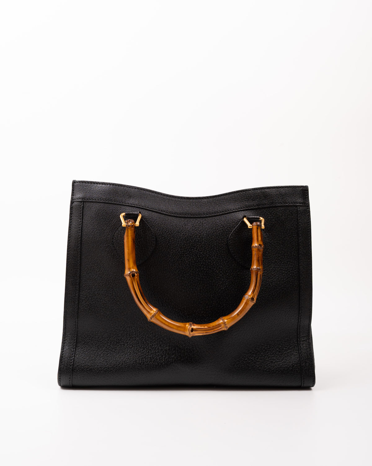 Gucci Borsa Diana Bamboo Media Pelle Martellata Nera usata come nuova certificata - Aurea Luxury Lab