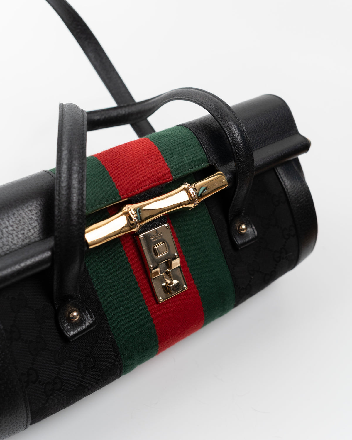 Gucci Borsa Bamboo Bullet Pelle Martellata Nera borsa usata autentica - Aurea Luxury Lab