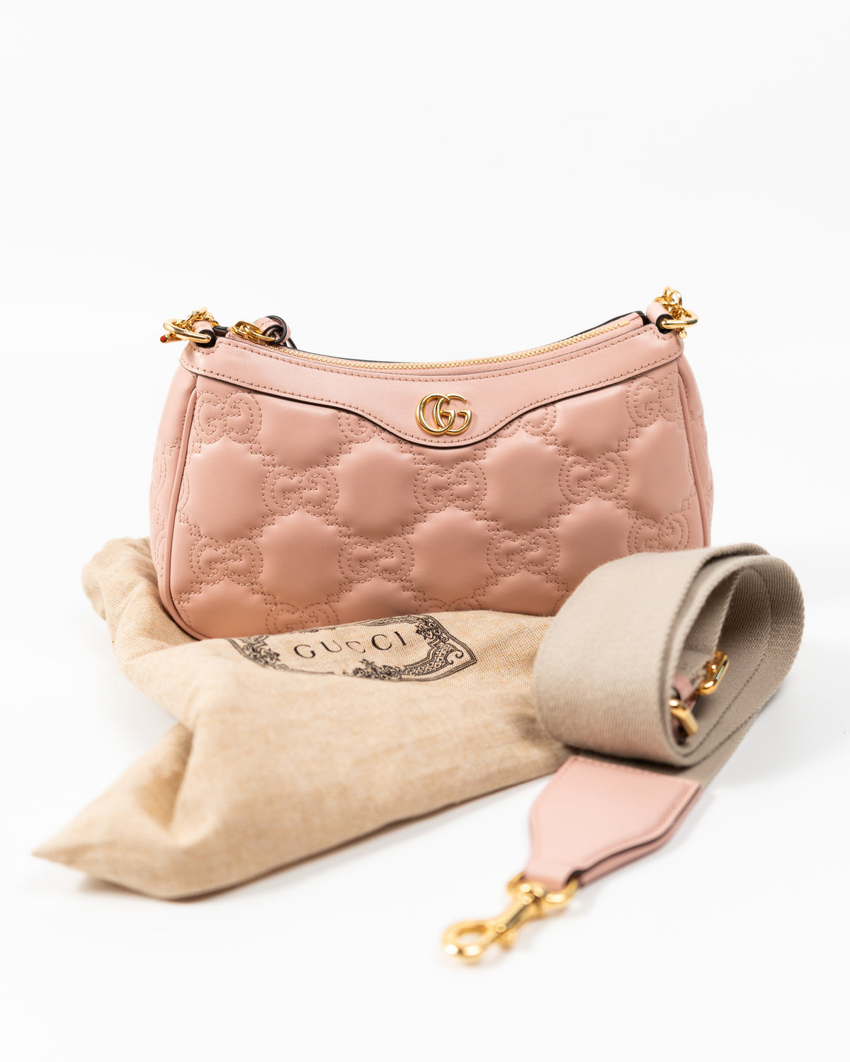 Gucci Borsa GG Matelassé Pelle di Vitello Rosa — Pre-owned Autentica