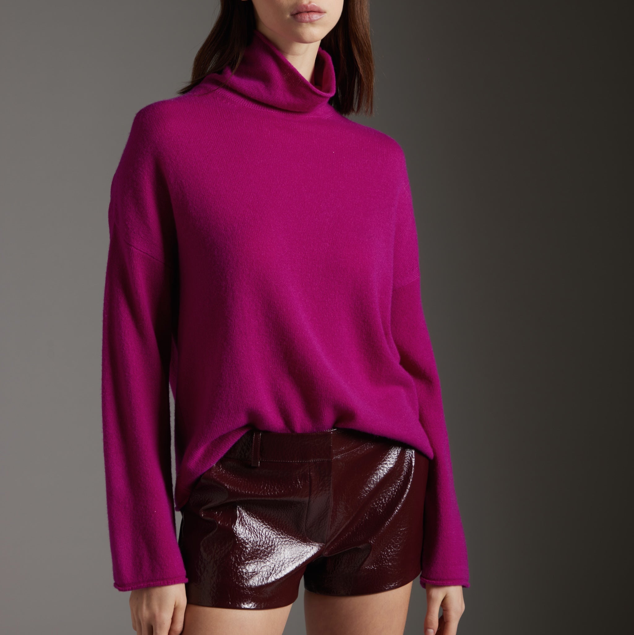 Kangra Women's 100% Cashmere Boxing Turtleneck
