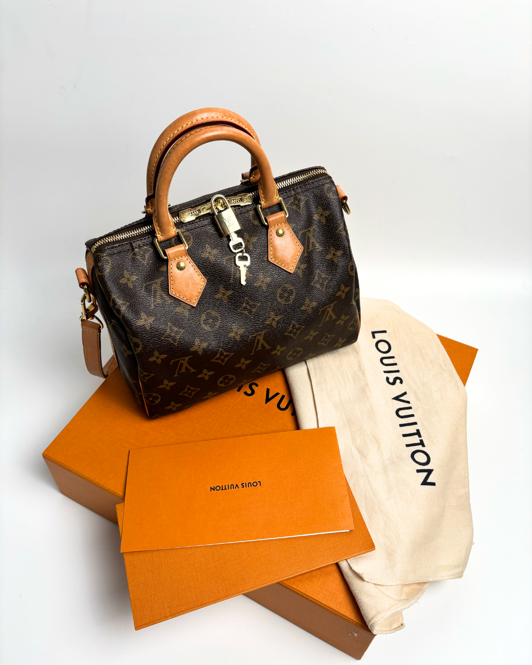 Louis Vuitton Borsa Speedy Bandoulière 25 Tela Monogram Marrone pre-owned certificata - Aurea Luxury Lab