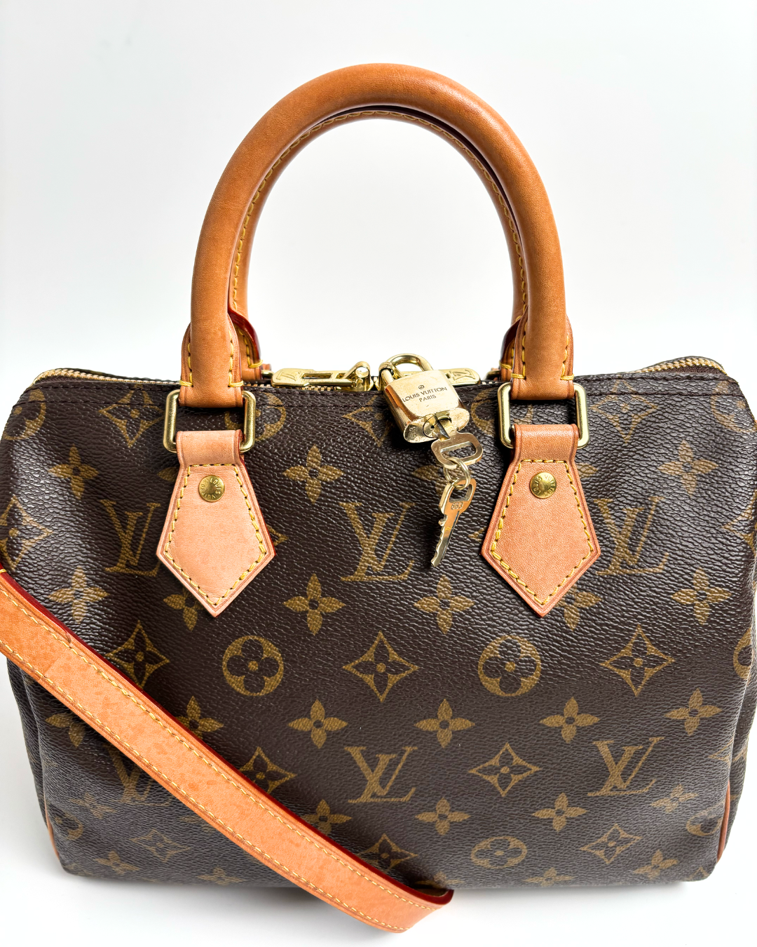 Louis Vuitton Borsa Speedy Bandoulière 25 Tela Monogram Marrone usata autentica - Aurea Luxury Lab