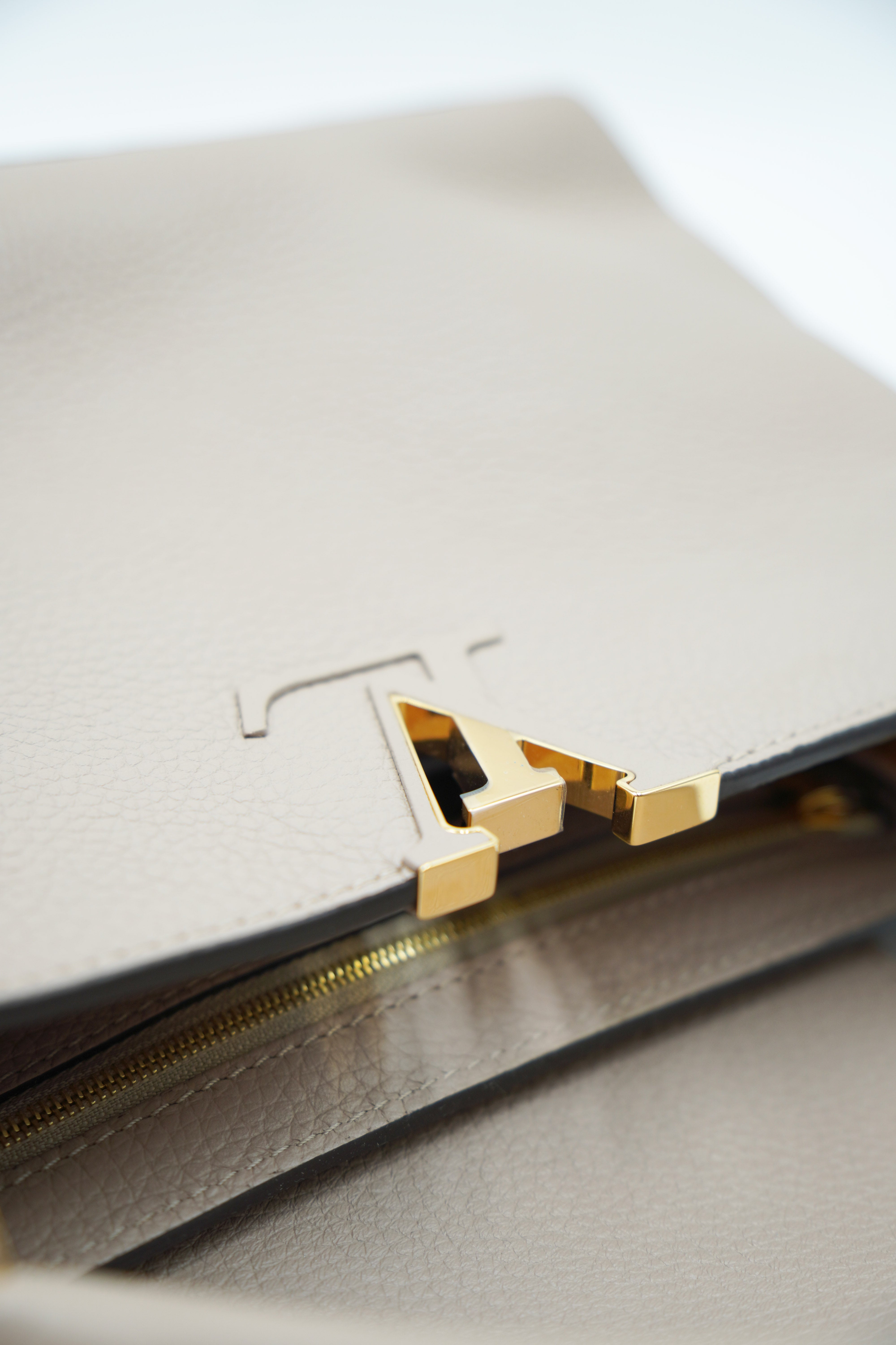 Louis Vuitton Capucines BB Leather Galet Beige Bag