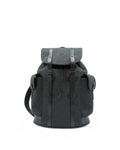 louis vuitton backpack 2019 LOUIS VUITTON Christopher mm Black Monogram Taurillon Leather