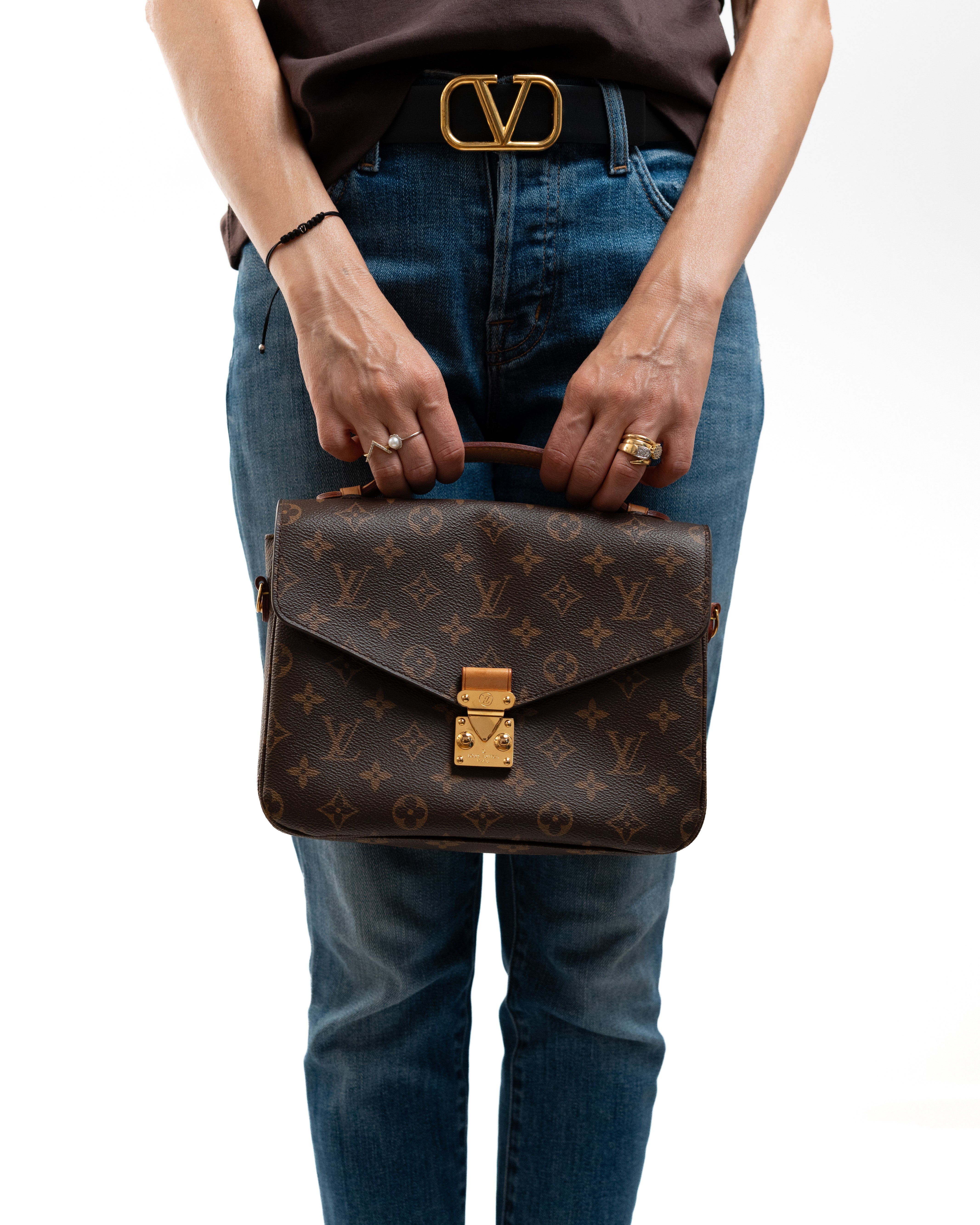Louis Vuitton Borsa Pochette Métis Monogram Vacchetta Chiara — Pre-owned Autentica