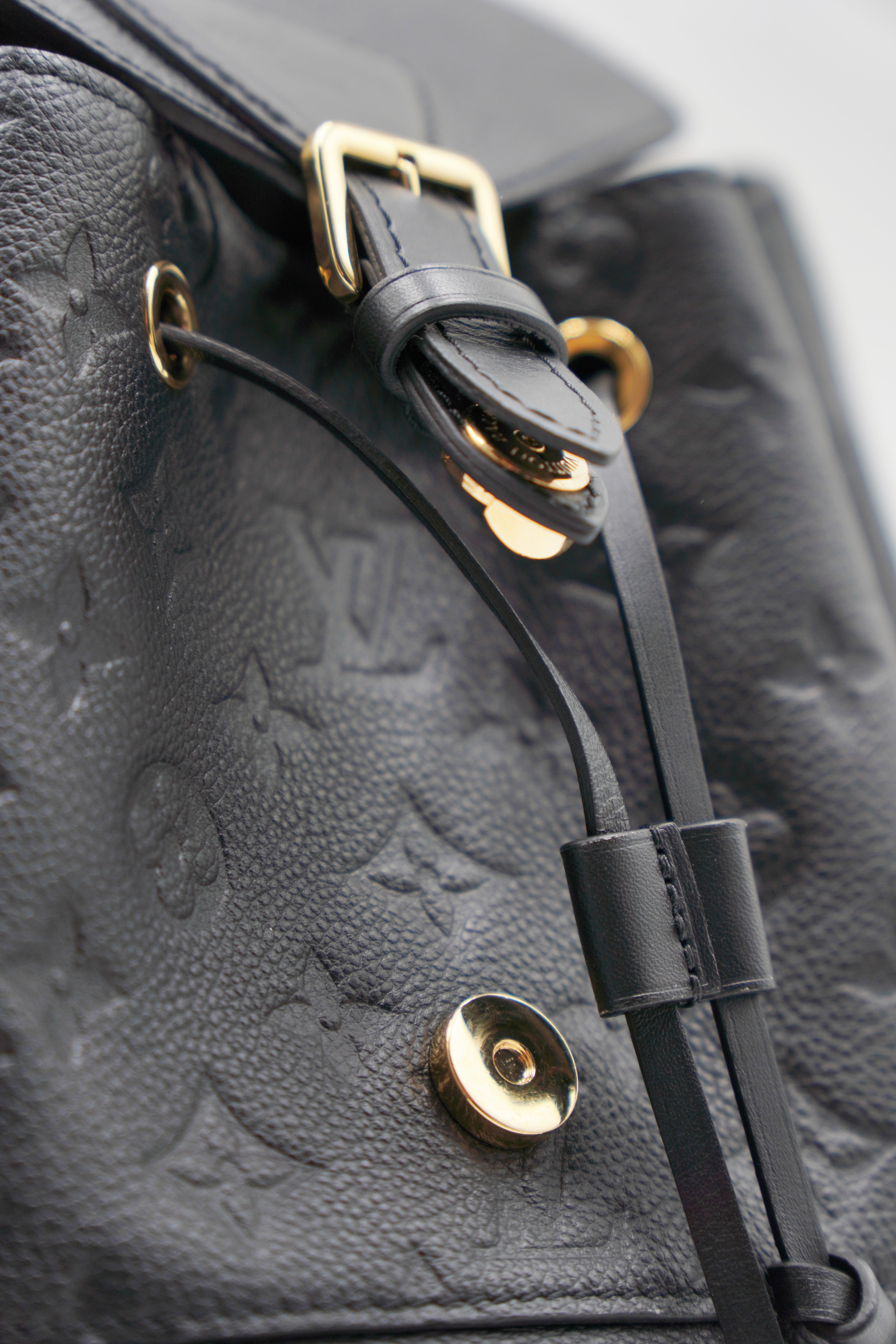 Louis Vuitton Montsouris PM Backpack in Black Leather