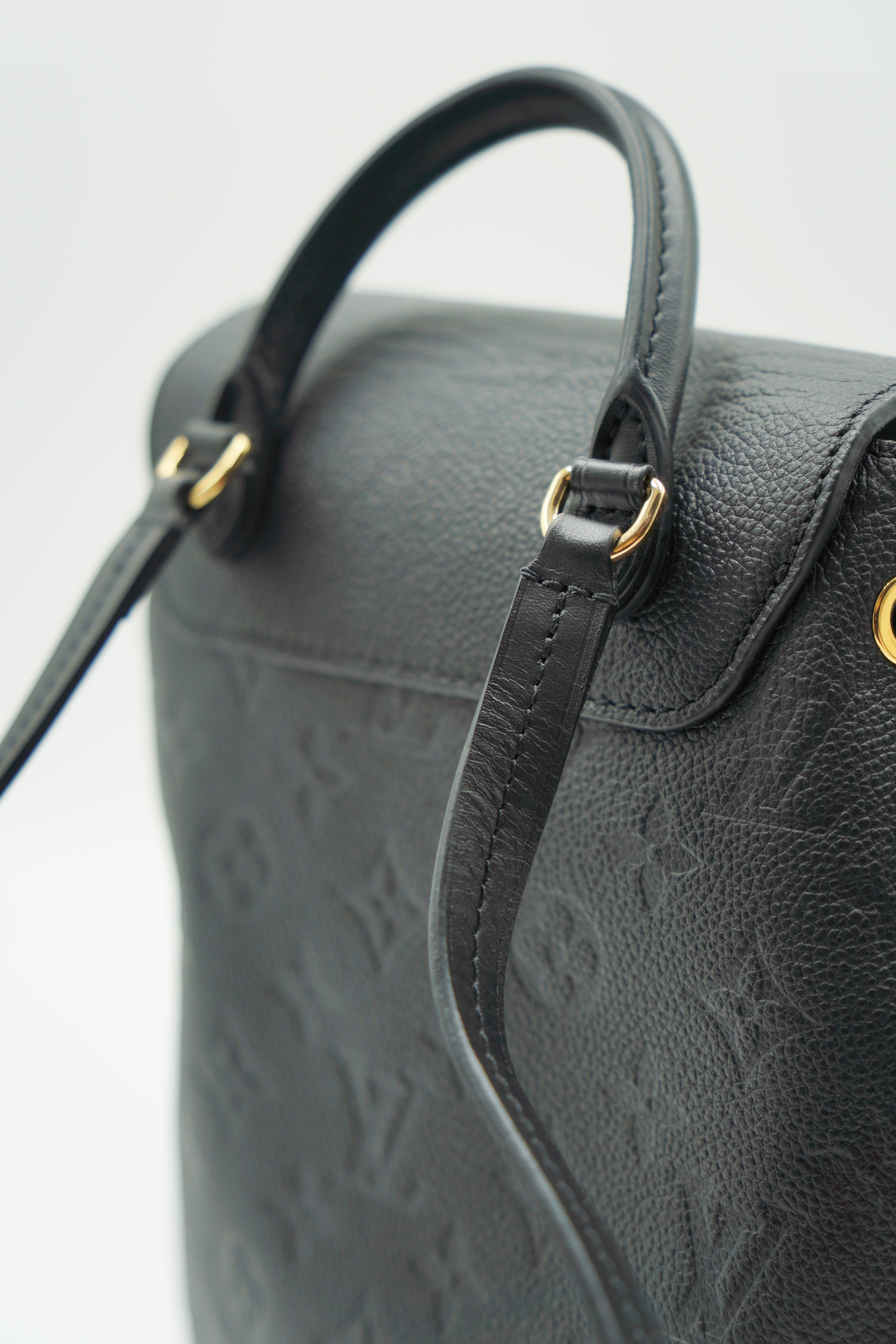 Louis Vuitton Montsouris PM Backpack in Black Leather