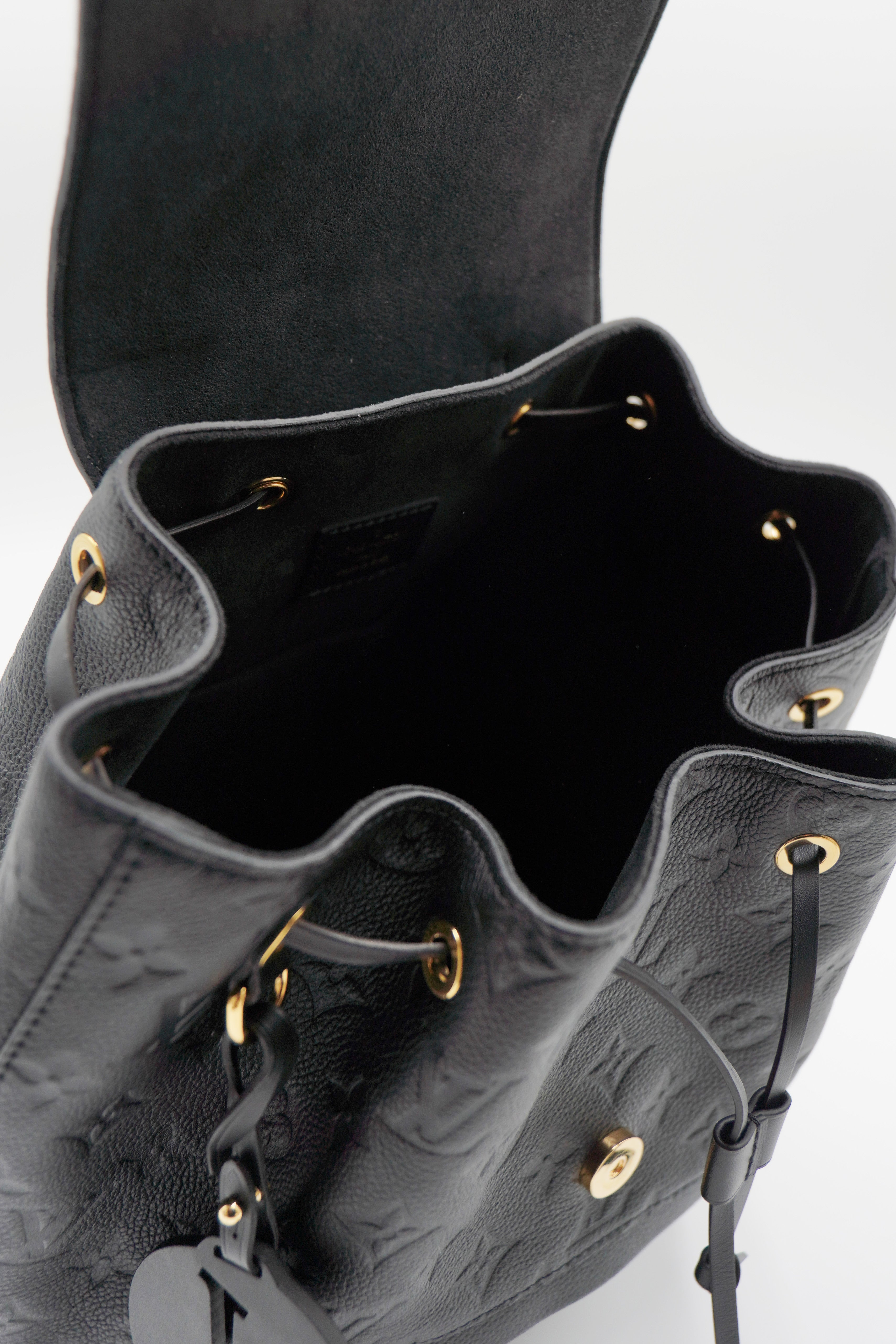 Louis Vuitton Montsouris PM Backpack in Black Leather