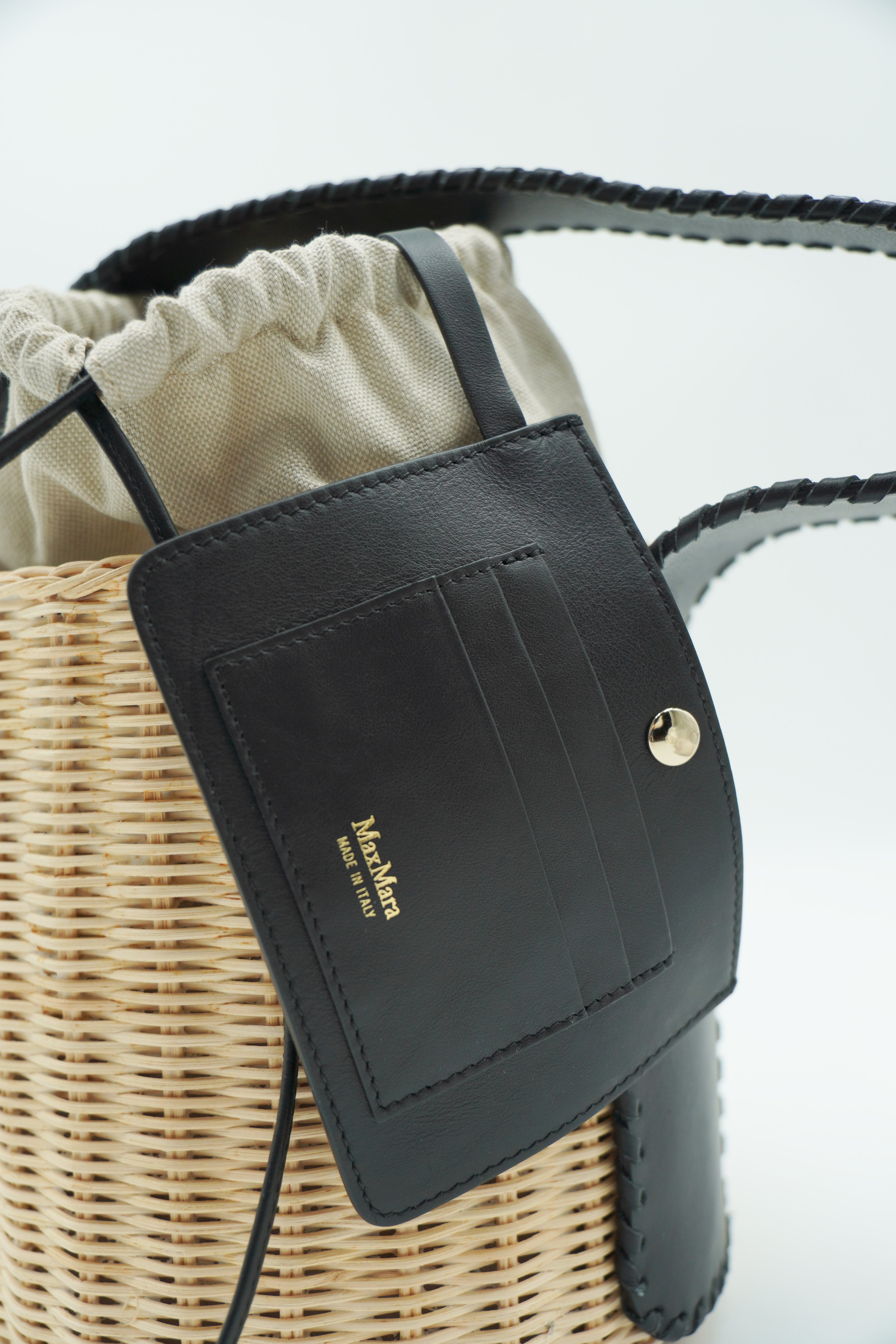 MaxMara Jane secchiello paglia e pelle luxury resale autentica - Aurea Luxury Lab