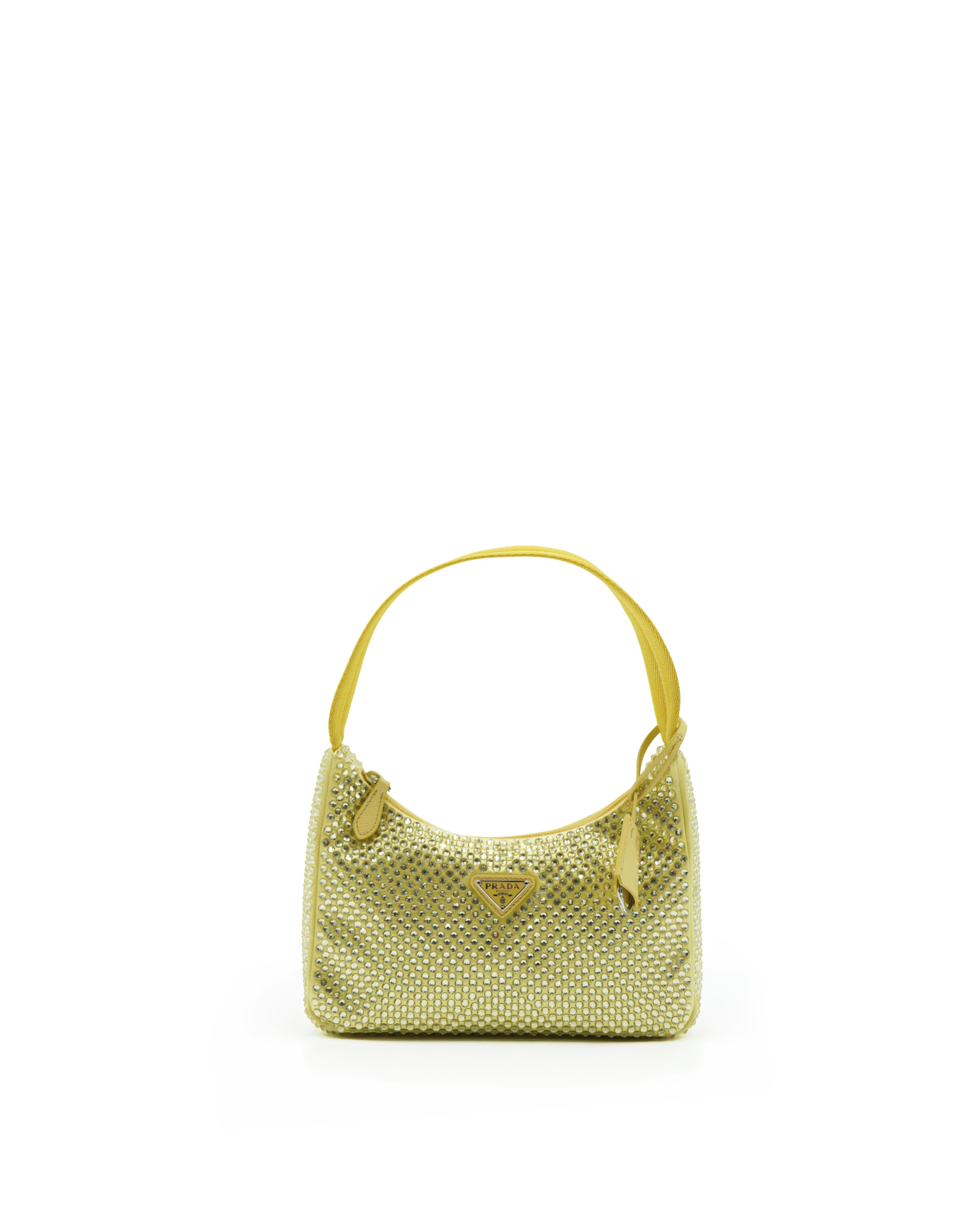 Mini borsa Prada Re-Edition Crystal con cristalli giallo - Usato Autentico