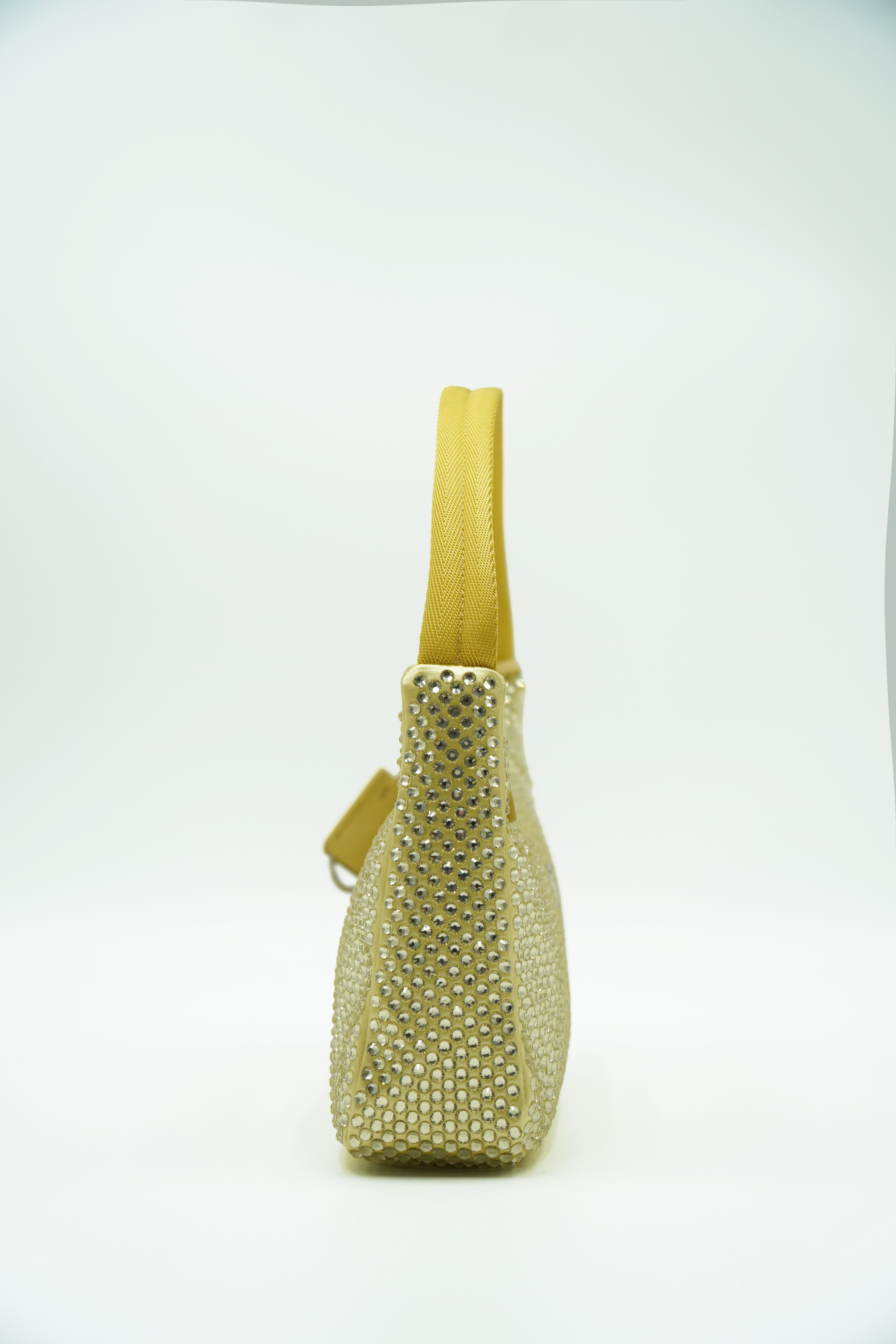 Mini borsa Prada Re-Edition con crystales amarillos