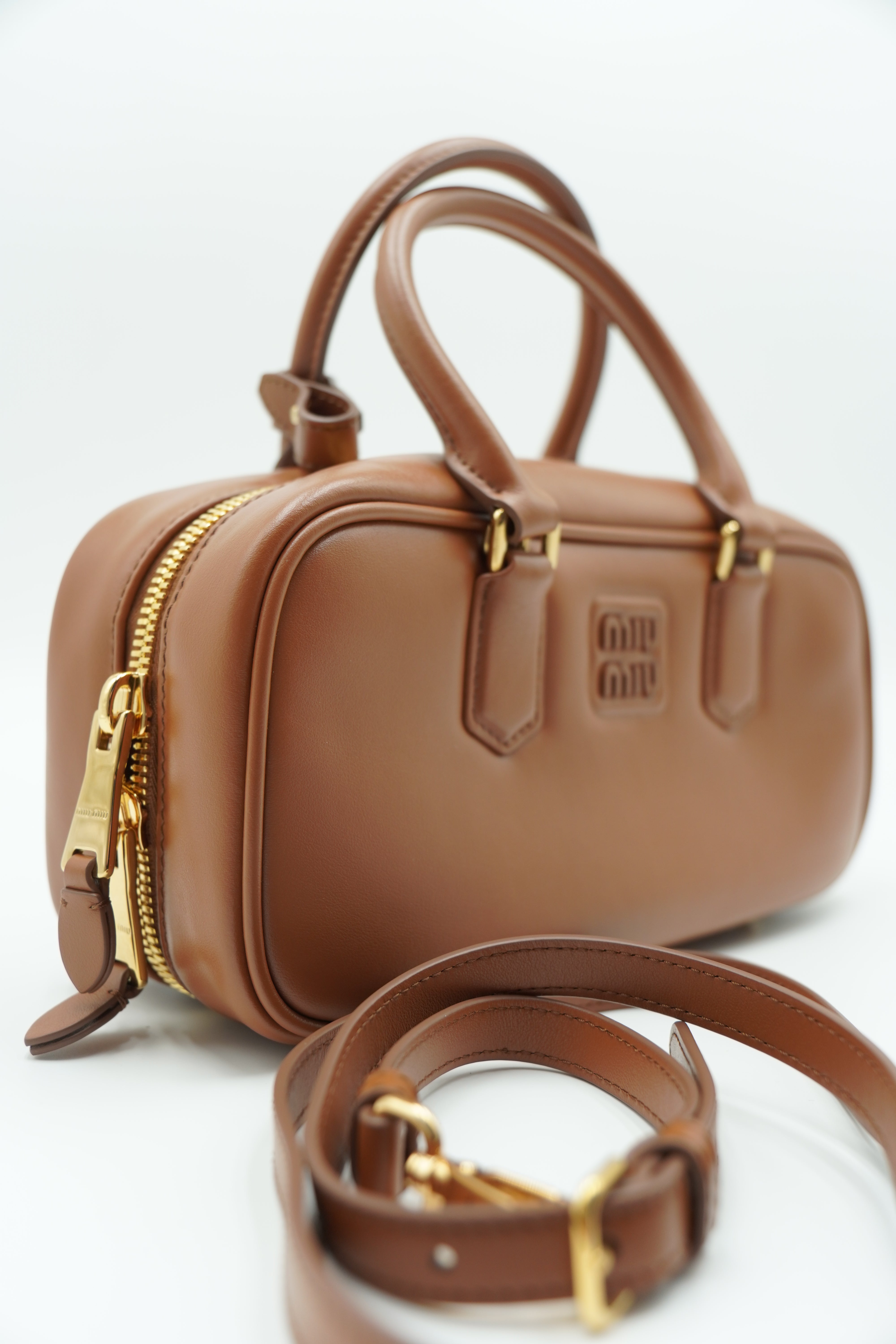 Miu Miu Arcadie Large Cognac Bag - Authentic Used