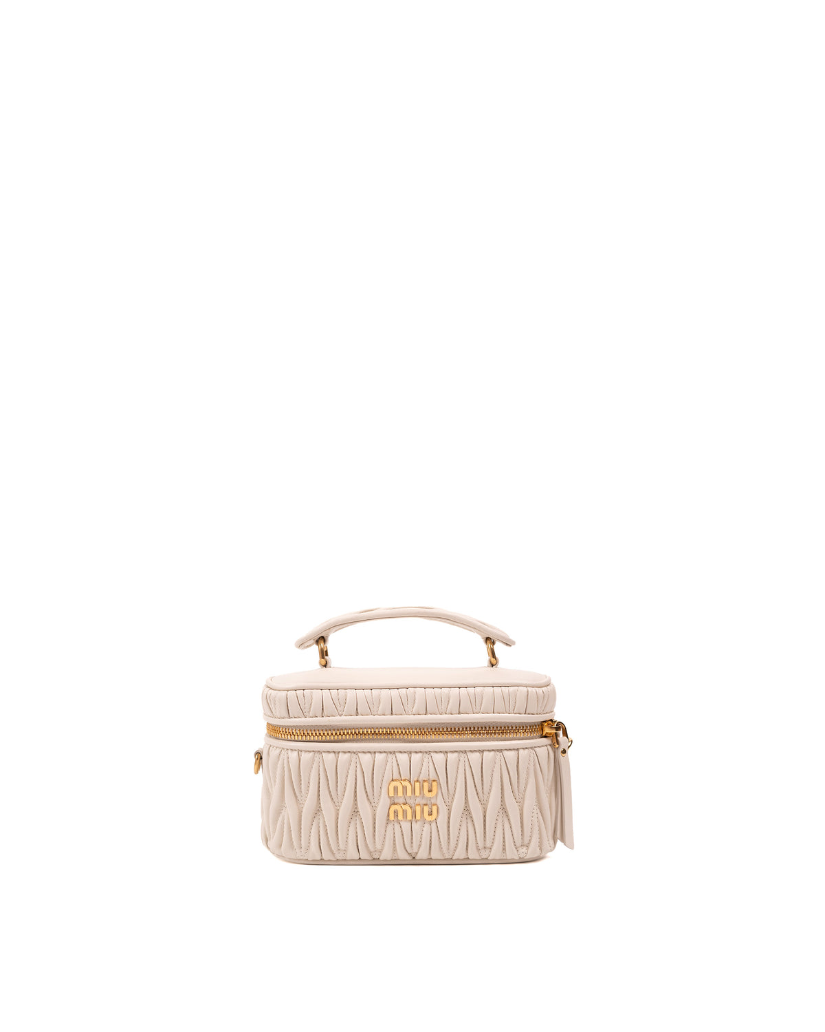 Miu Miu Borsa Vanity Pelle Nappa Matelassé Bianca usata autentica - Aurea Luxury Lab