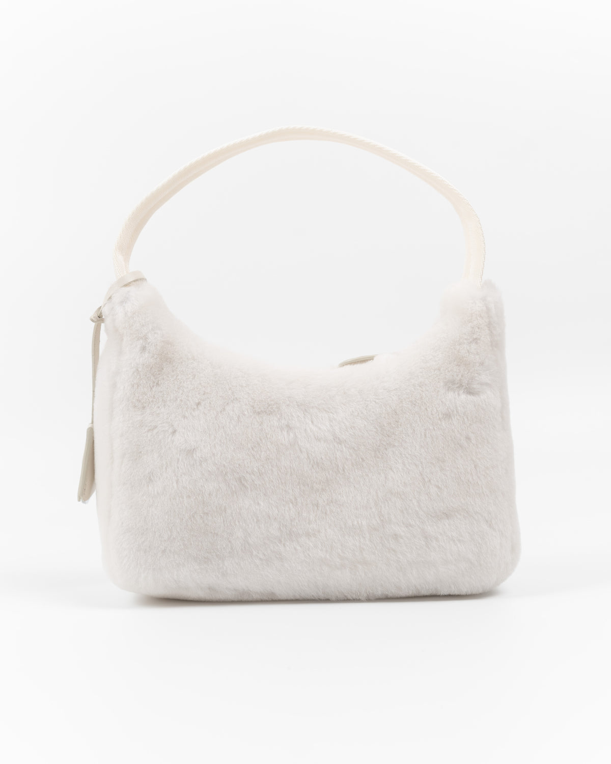 Prada Borsa Re-Edition 2000 Mini Pelliccia Bianca borsa usata autentica - Aurea Luxury Lab