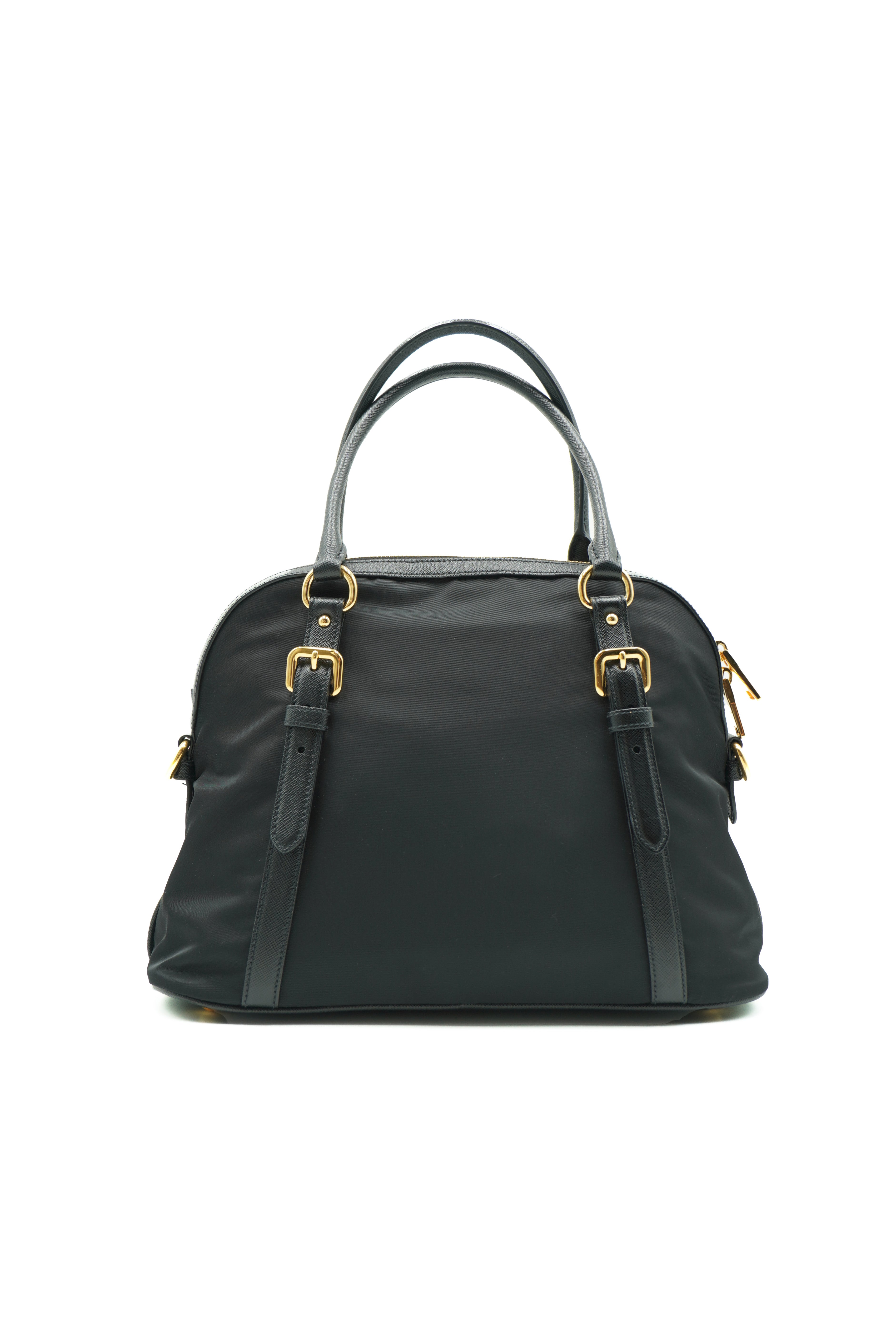 Bolso tote Prada con correa de hombro de nailon y piel saffiano