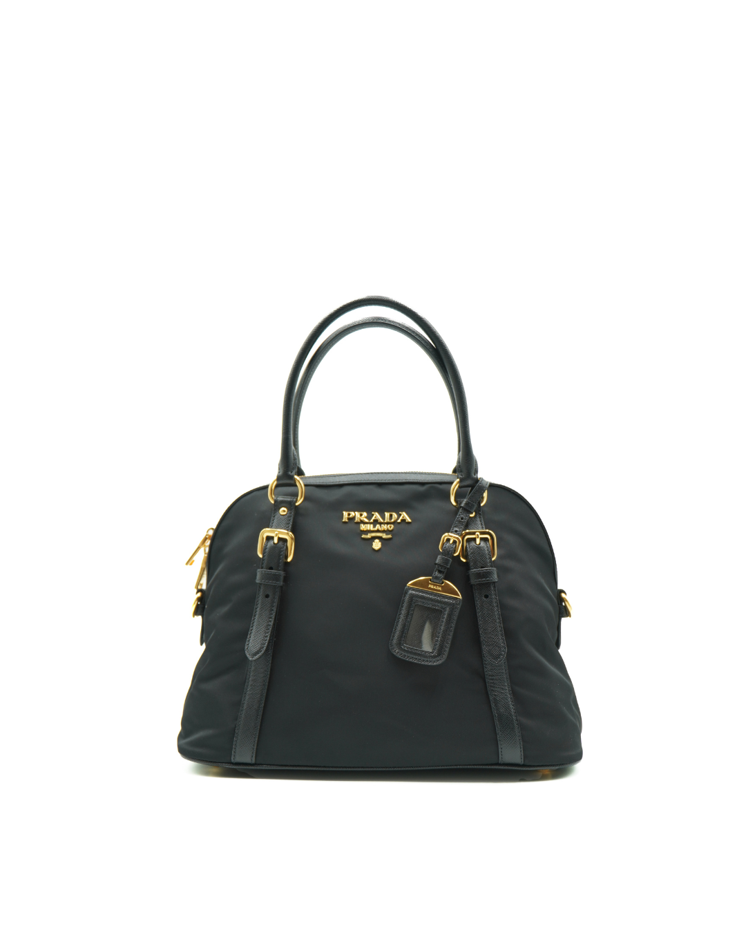 Bolso tote Prada con correa de hombro de nailon y piel saffiano