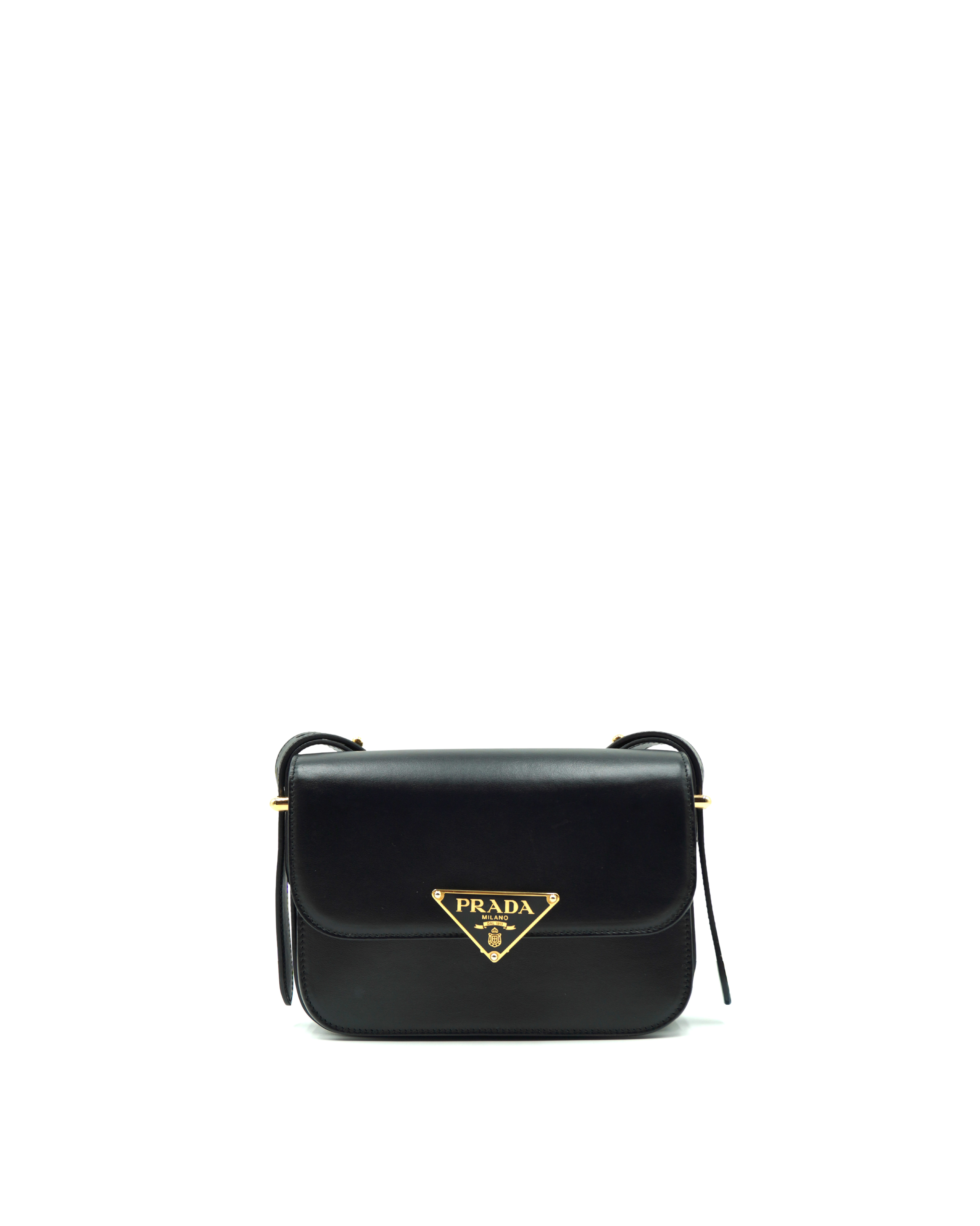 Prada Borsa Tracolla Embleme Pelle Nera - Usato Autentico