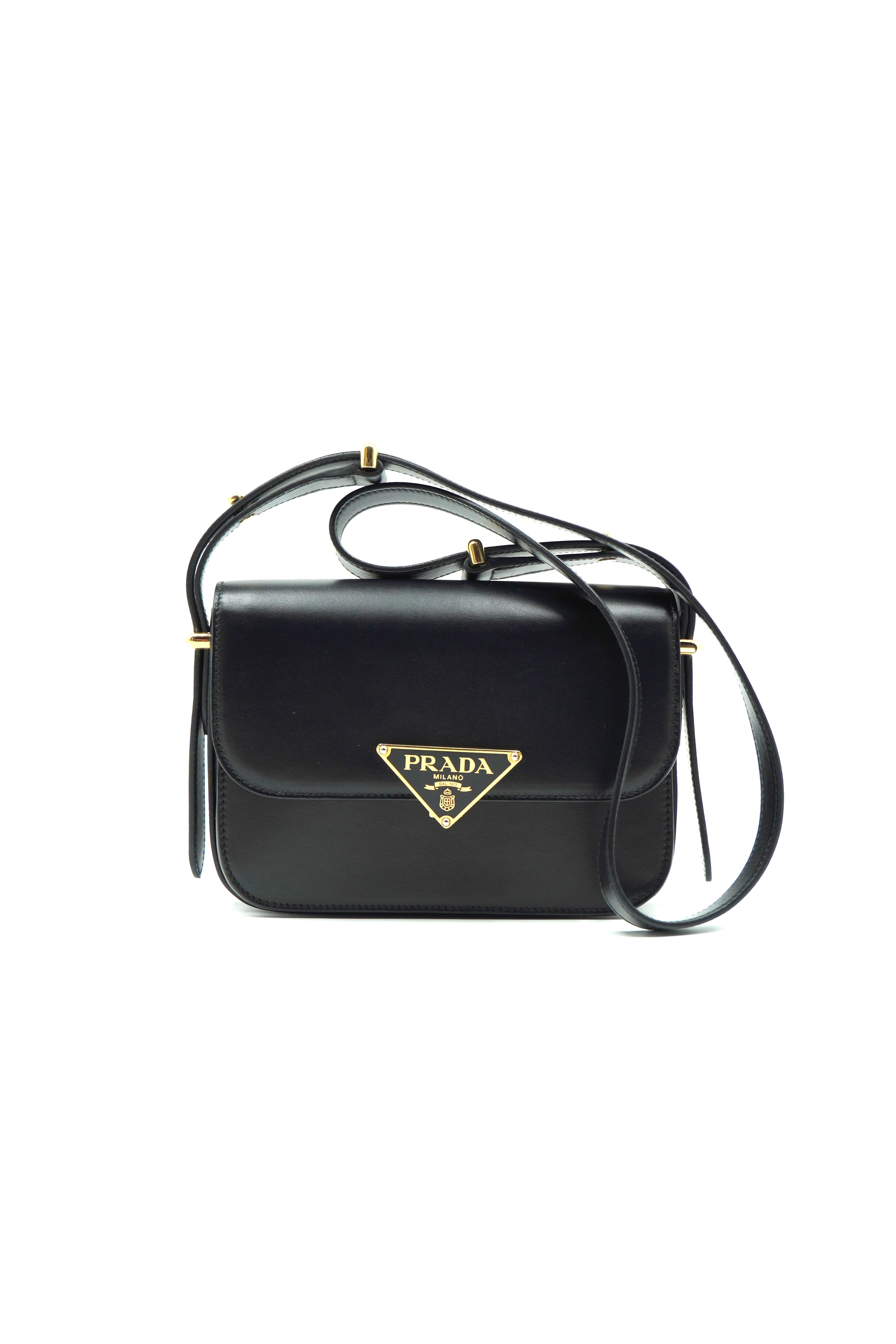 Prada Borsa Tracolla Embleme Pelle Nera - Usato Autentico