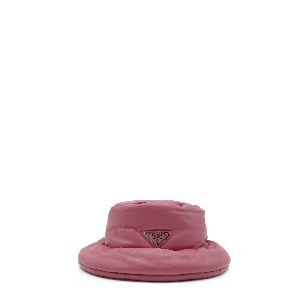 PRADA　バケットハット　ピンク Prada Quilted Fuchsia Leather Hat - Authentic Pre-owned