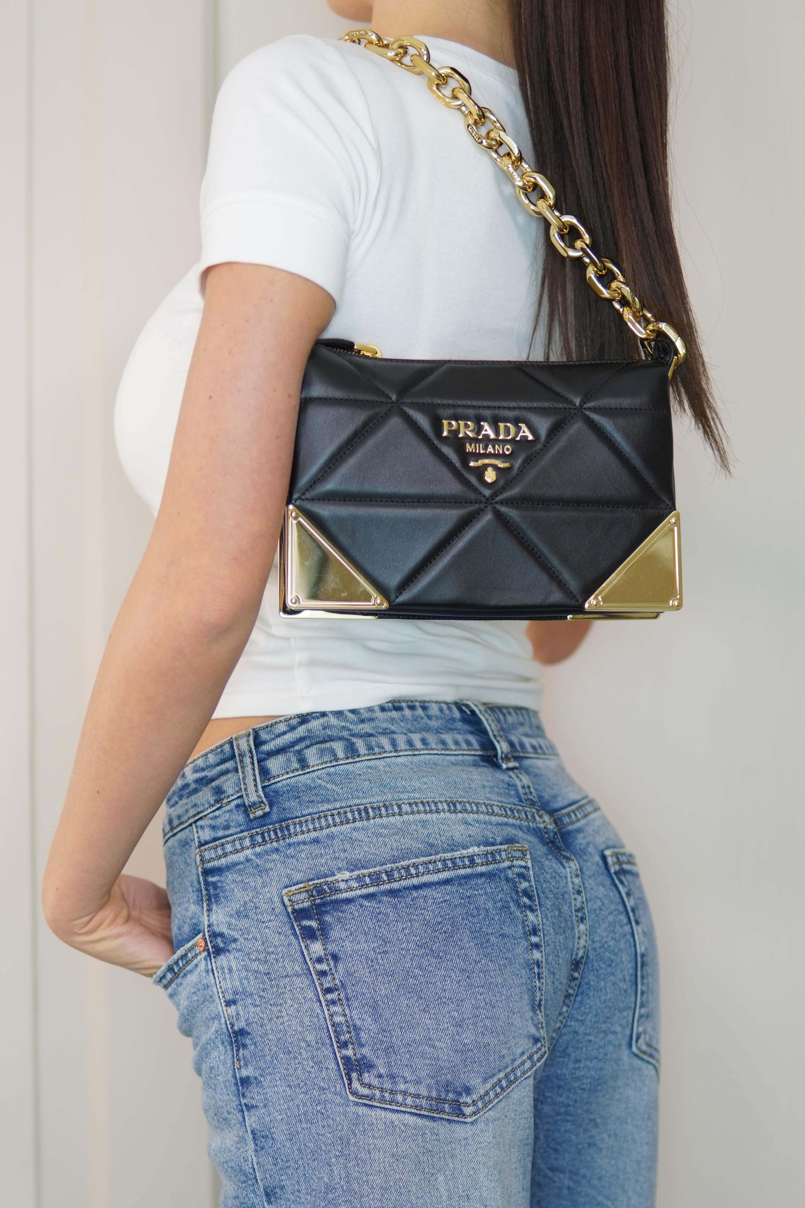 Prada Quilted Nappa Borsa doppia tracolla