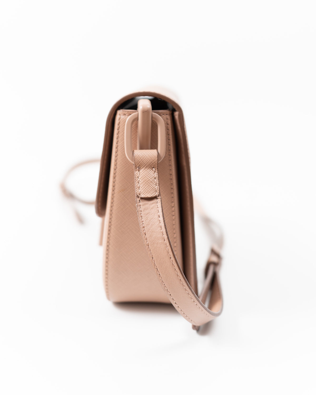 Prada Borsa Emblème Pelle Saffiano Nude luxury resale certificata - Aurea Luxury Lab