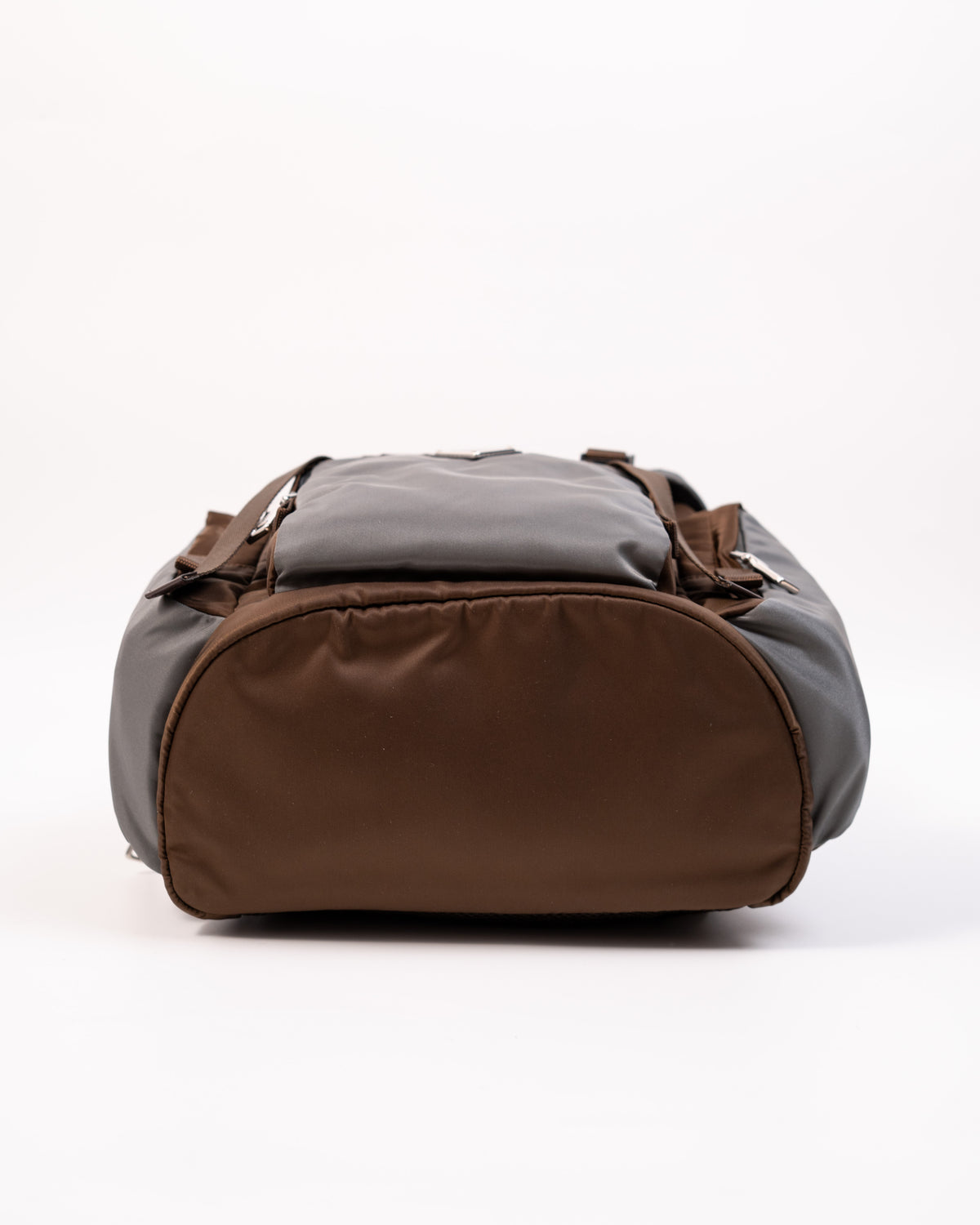 Prada Zaino Re-Nylon e Pelle Bruciato e Grigio Ceruleo preloved luxury certificato - Aurea Luxury Lab