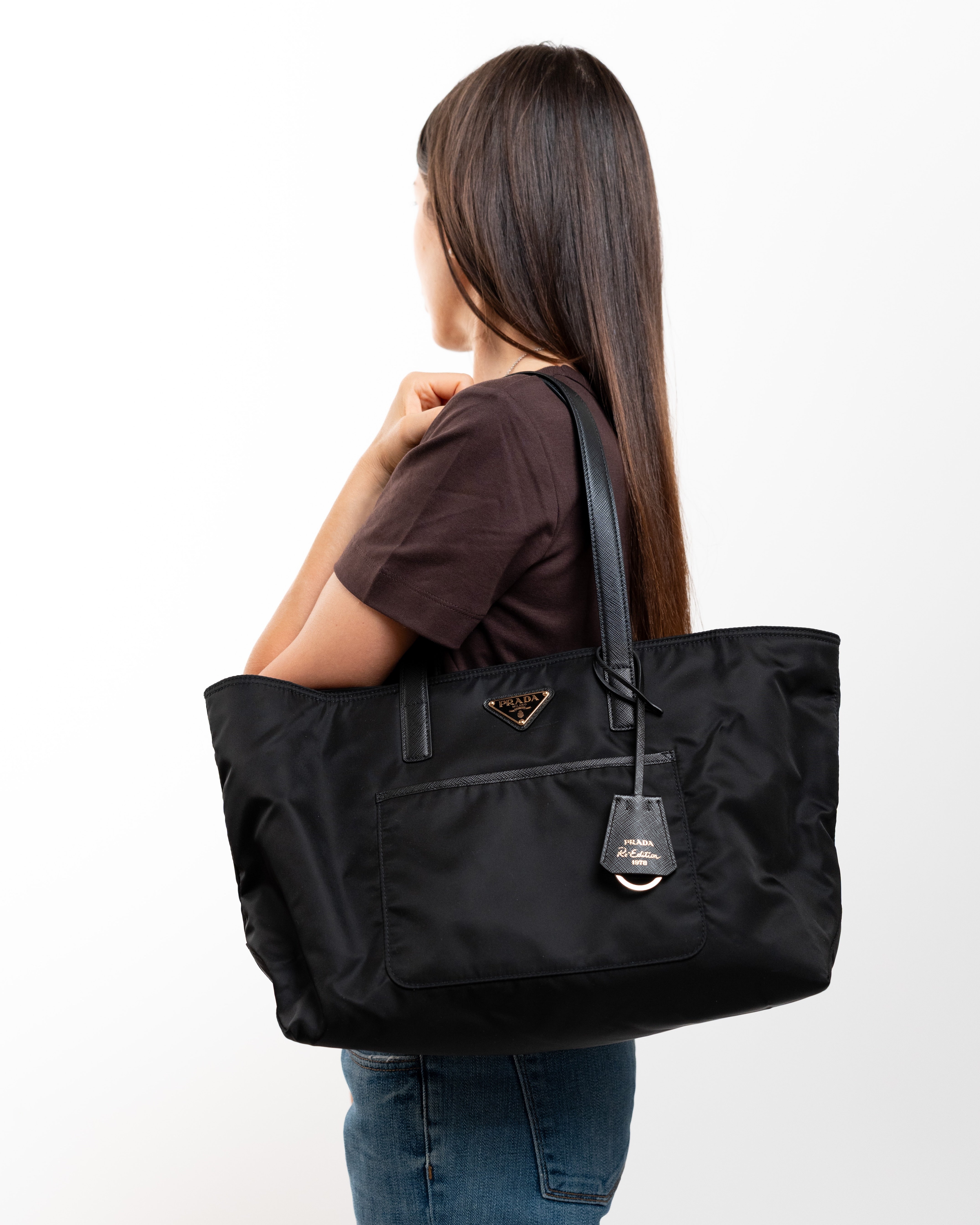 Prada Borsa Tote Re-Edition 1978 Large Re-Nylon Nera — Pre-owned Autentica