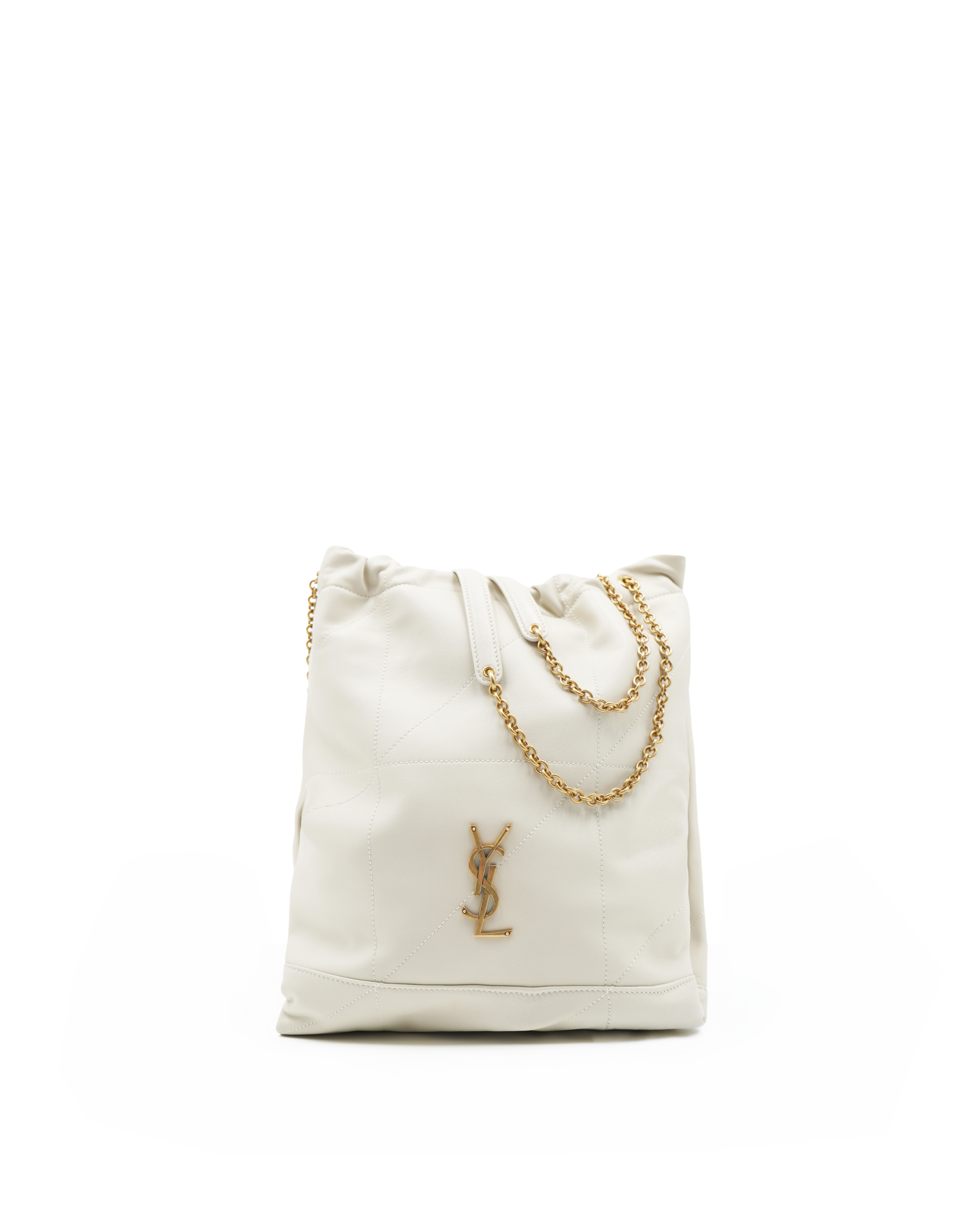 Saint Laurent Borsa Jamie Pochon Pelle Bianco - Usato Autentico