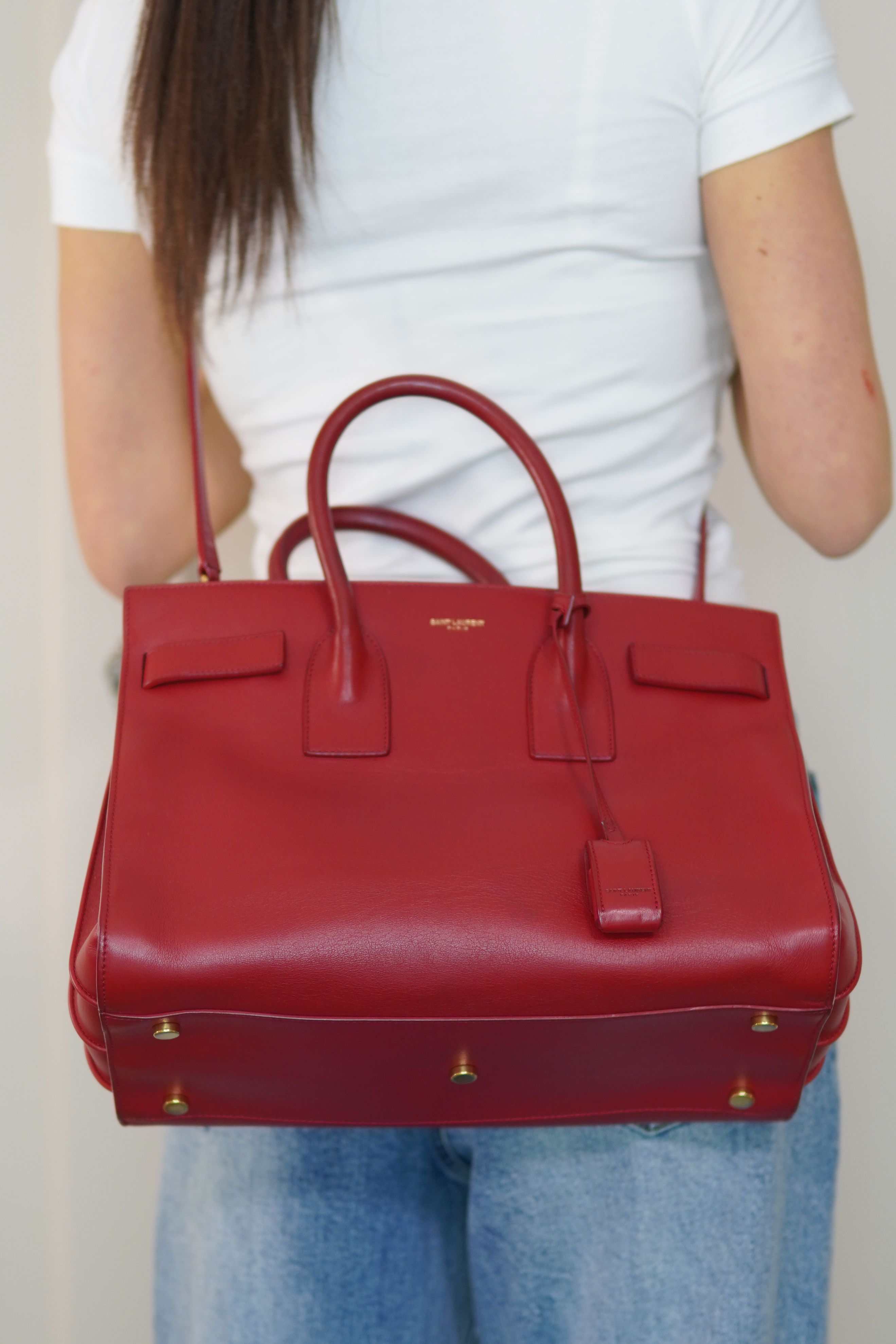 Saint Laurent Bolso Shopping in piel negra Sac du Jour Medium