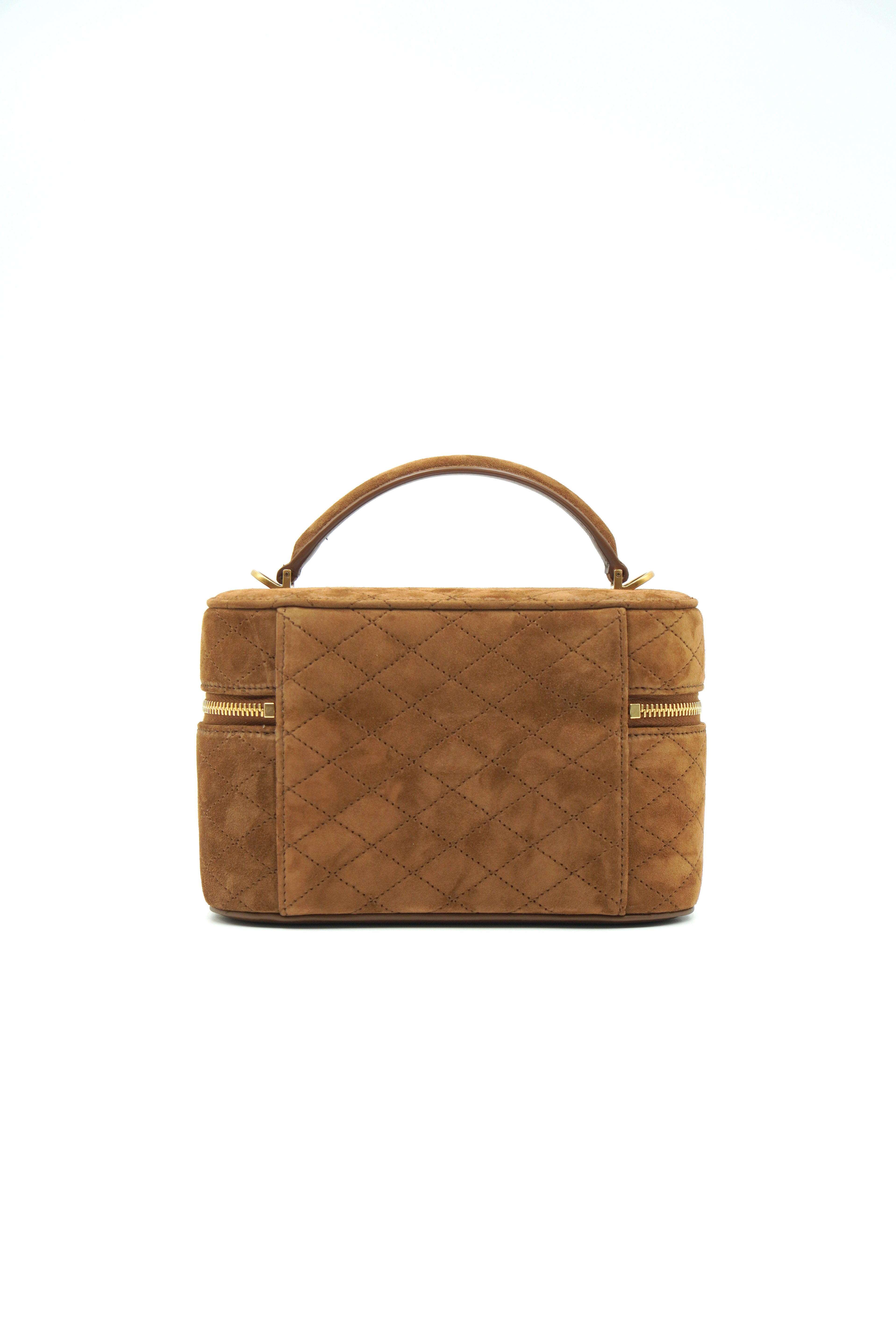Saint Laurent Borsa Vanity Gaby In Suede Marrone - Usato Autentico