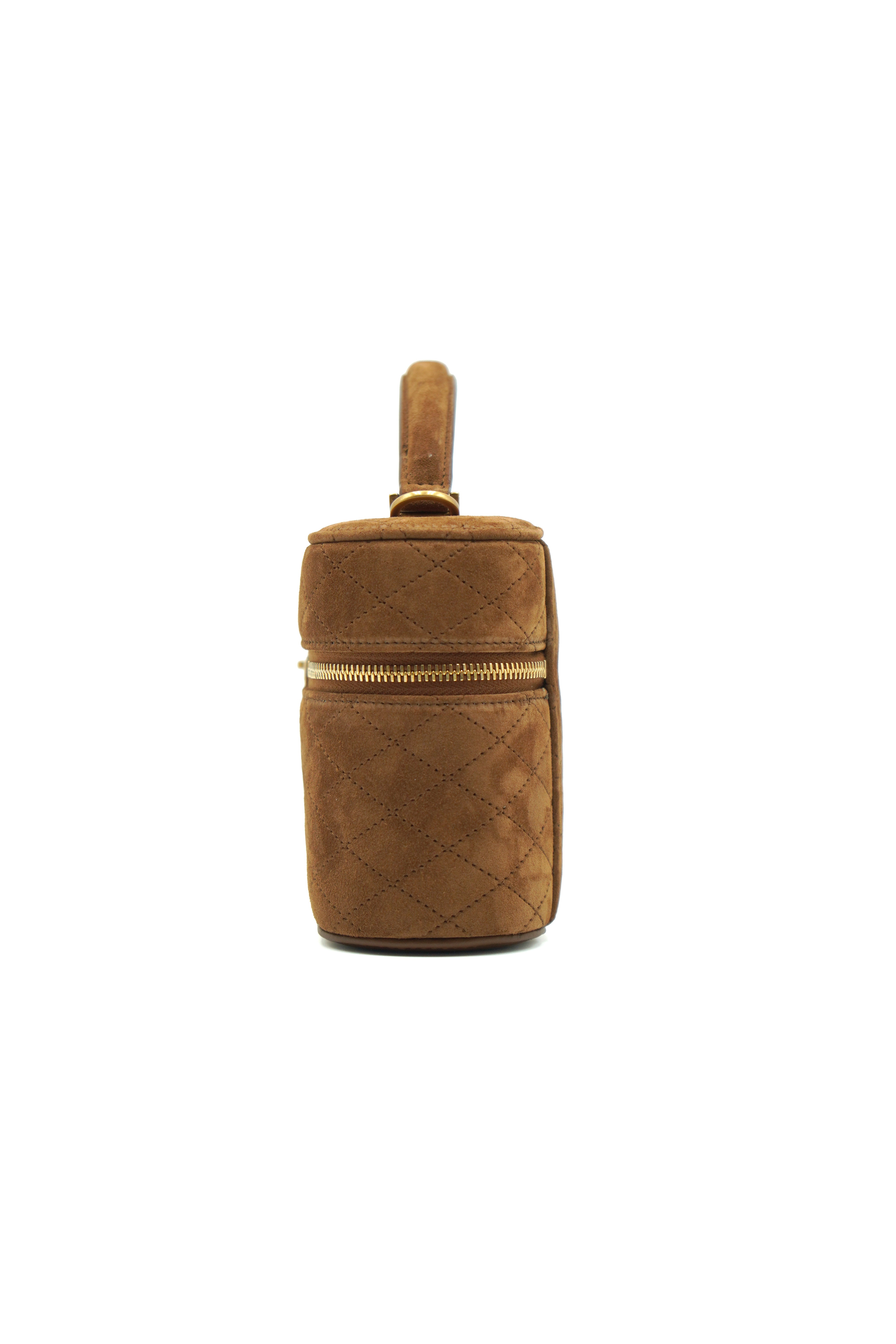 Saint Laurent Borsa Vanity Gaby In Suede Marrone - Usato Autentico