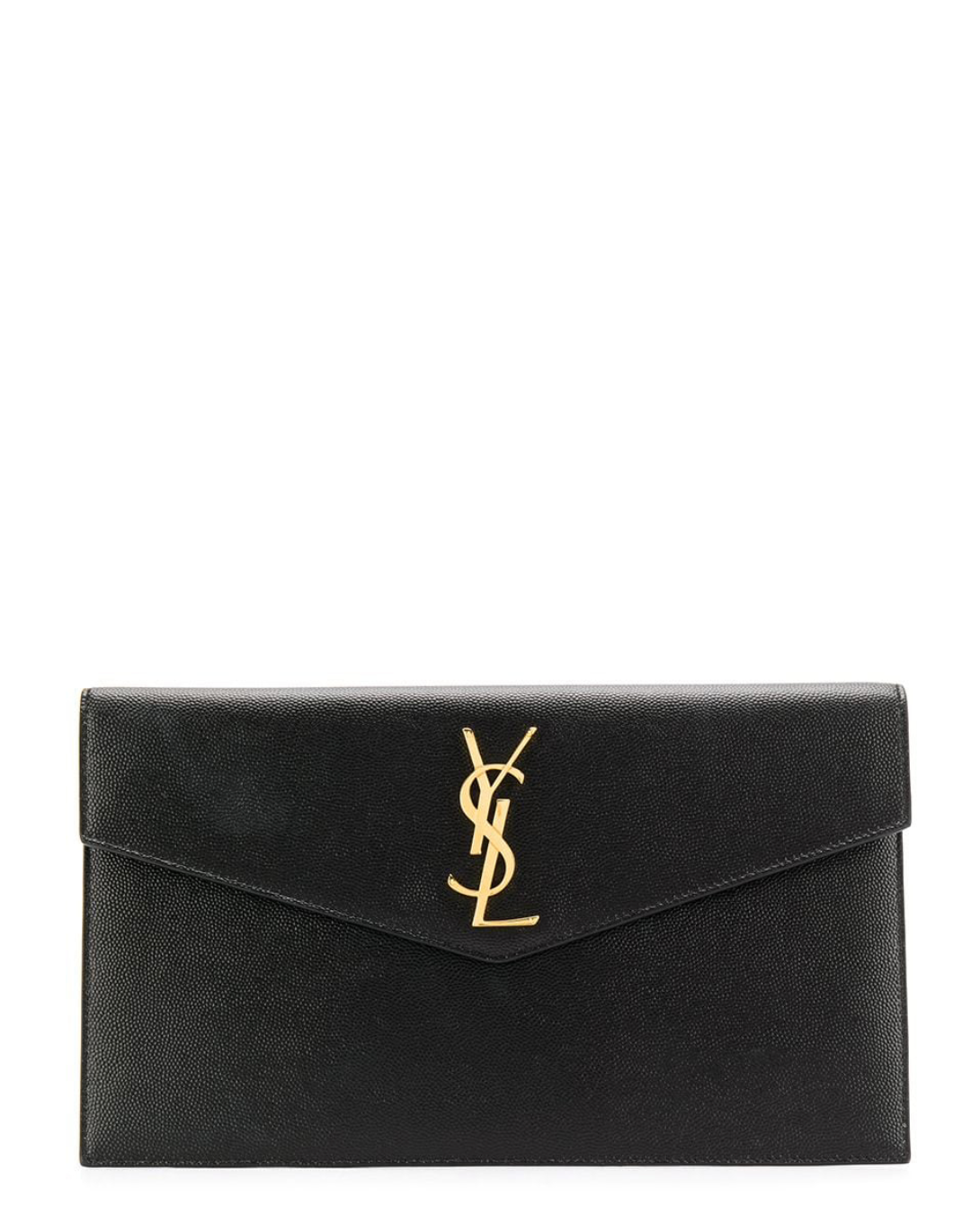 Saint Laurent Pochette Uptown Pelle Groffata Nera - Usato Autentico