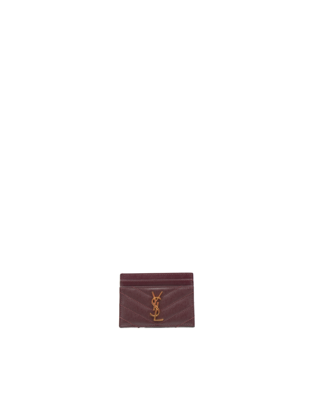 Tarjetero Saint Laurent Cassandre Matelassé Piel Burdeos