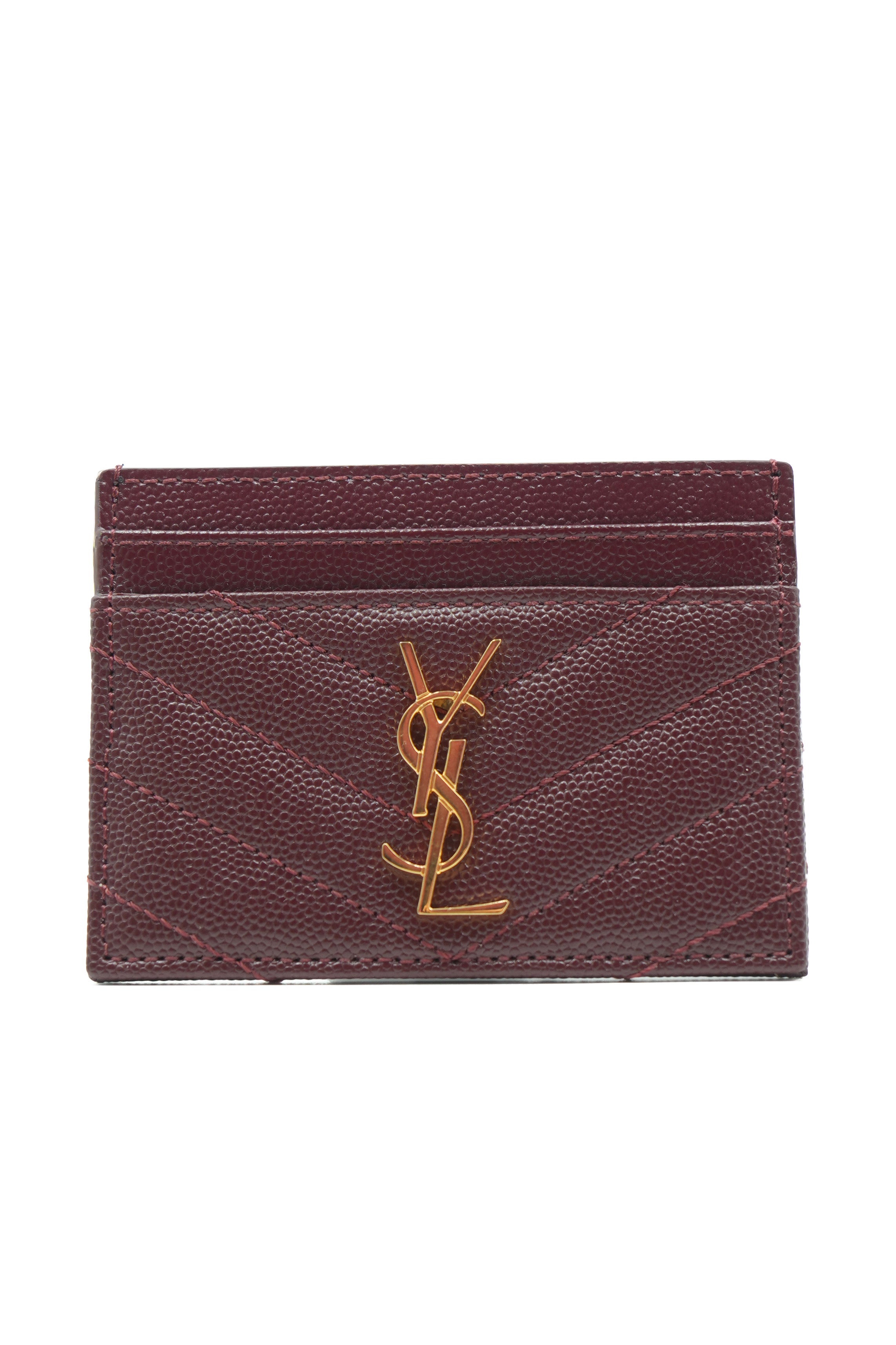 Tarjetero Saint Laurent Cassandre Matelassé Piel Burdeos