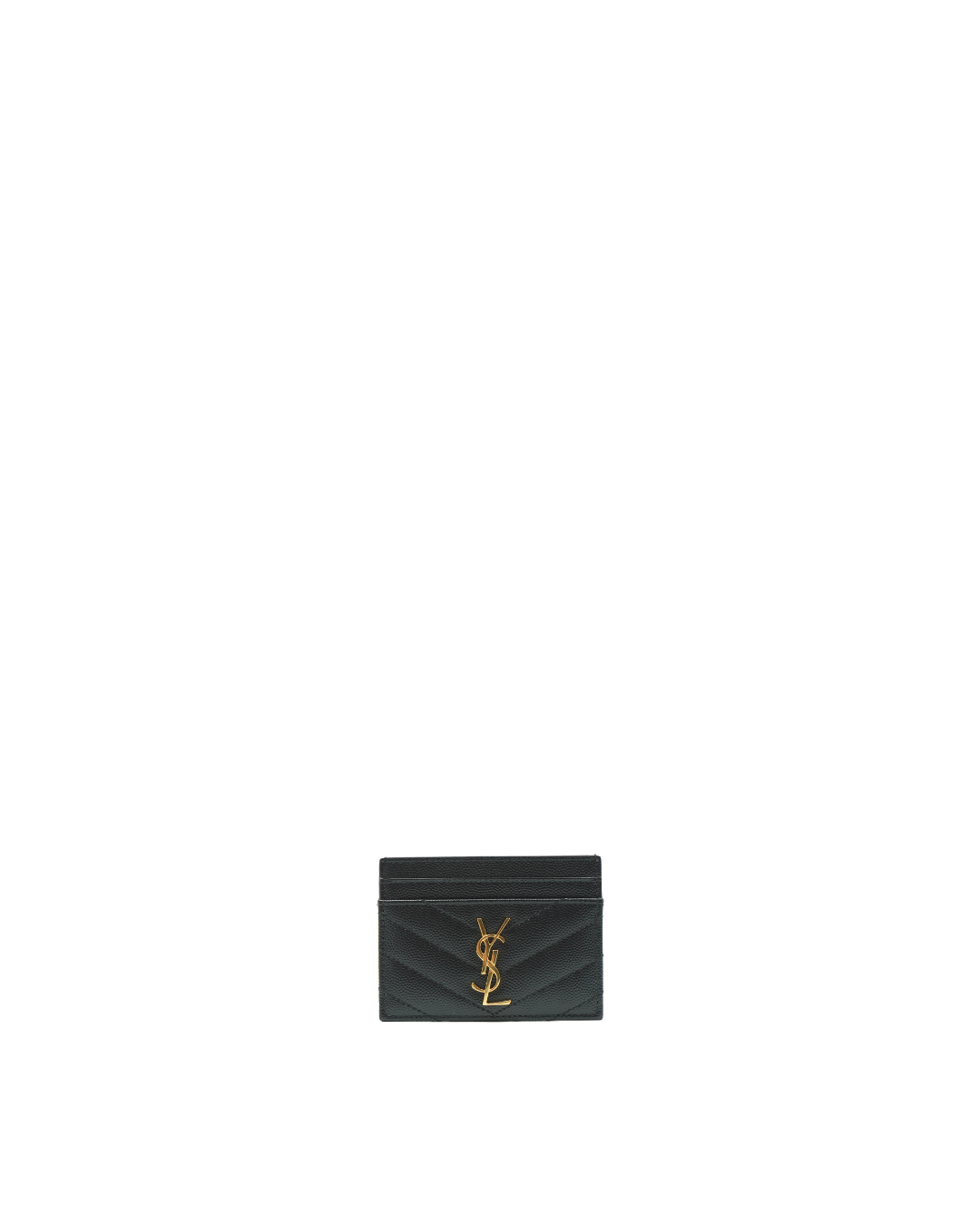 Tarjetero Saint Laurent Cassandre Matelassé de cuero negro