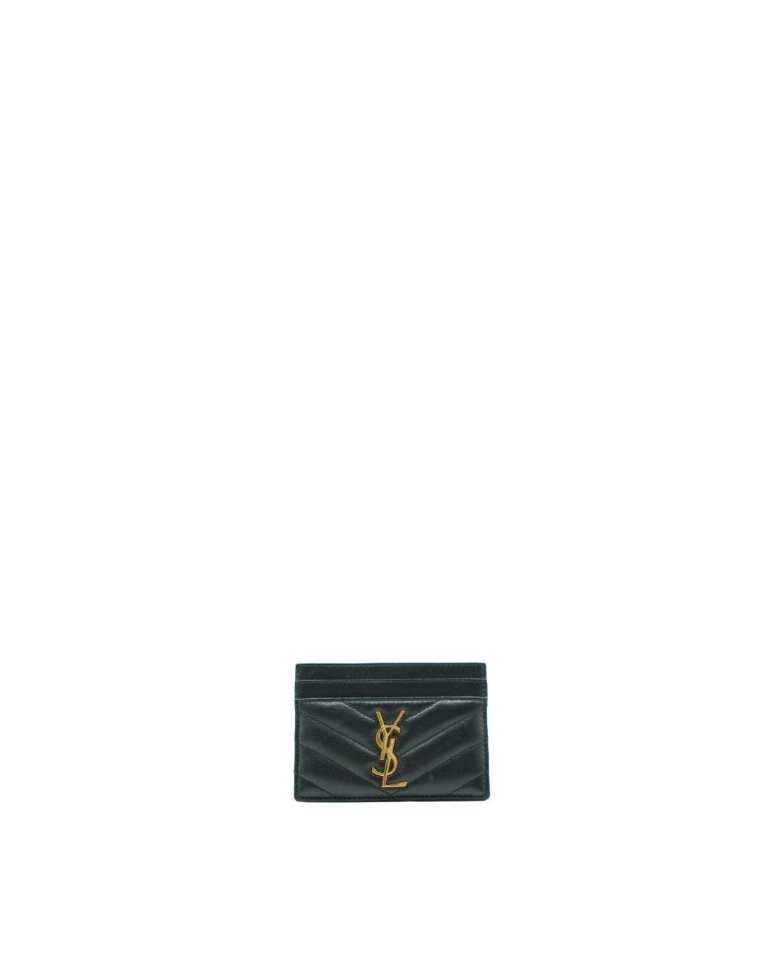 Tarjetero Saint Laurent Cassandre Matelassé de piel de becerro negra