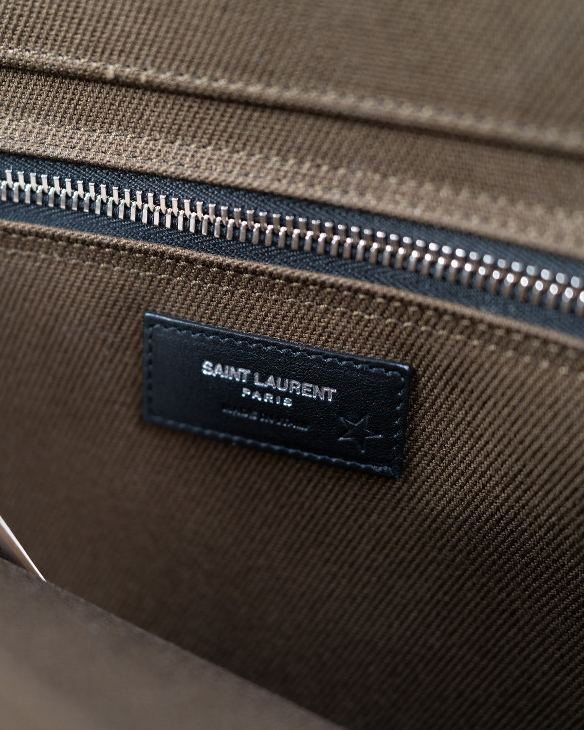 Saint Laurent Borsa Tote Rive Gauche Tela Marrone second hand luxury - Aurea Luxury Lab