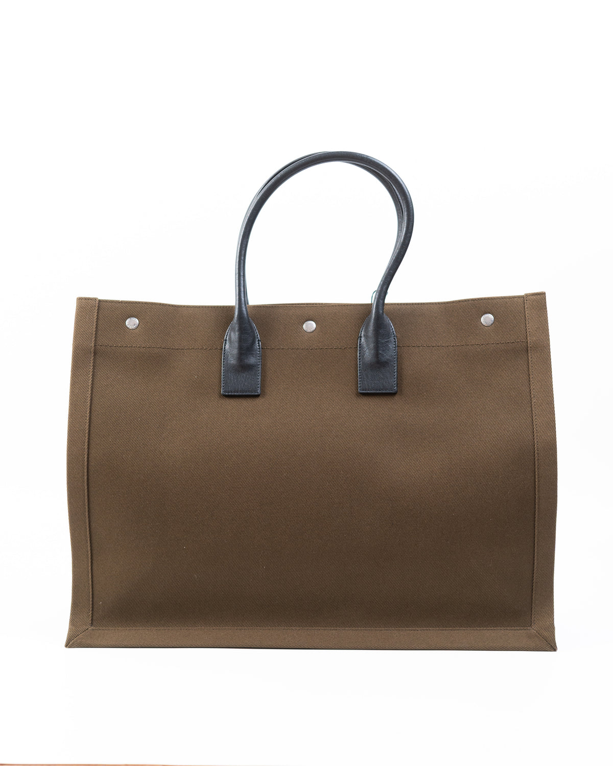 Saint Laurent Borsa Tote Rive Gauche Tela Marrone second hand luxury - Aurea Luxury Lab