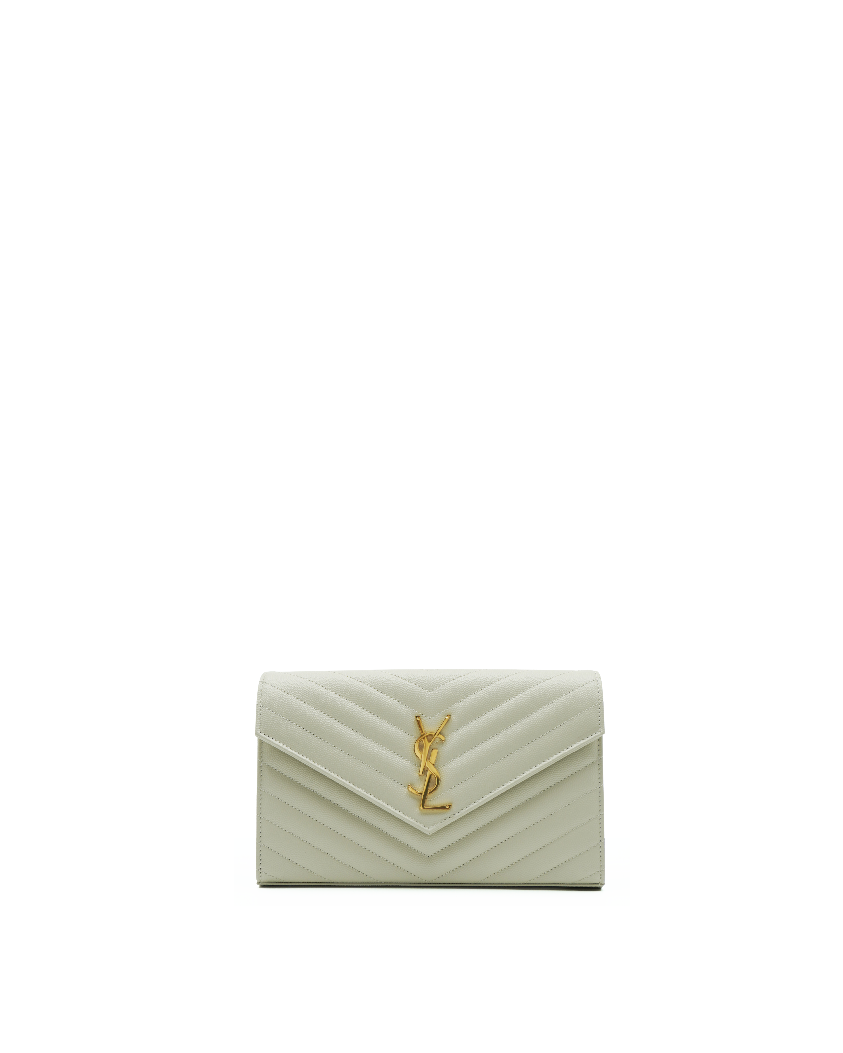 Saint Laurent Borsa Pochette Tracolla Cassandra Pelle Bianca usata autentica - Aurea Luxury Lab