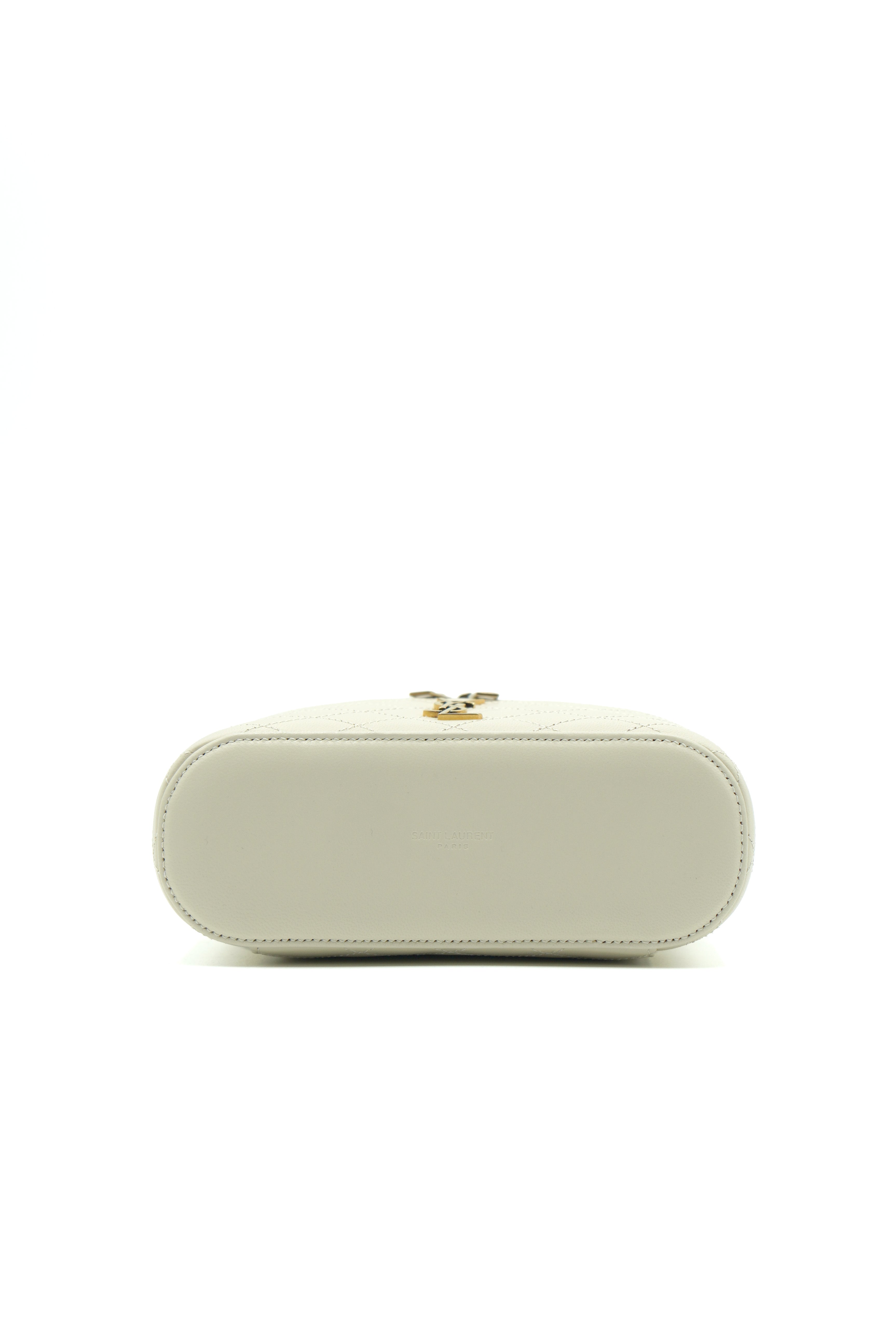 Saint Laurent Gaby Medium Vanity Bag White Leather - Used Authentic