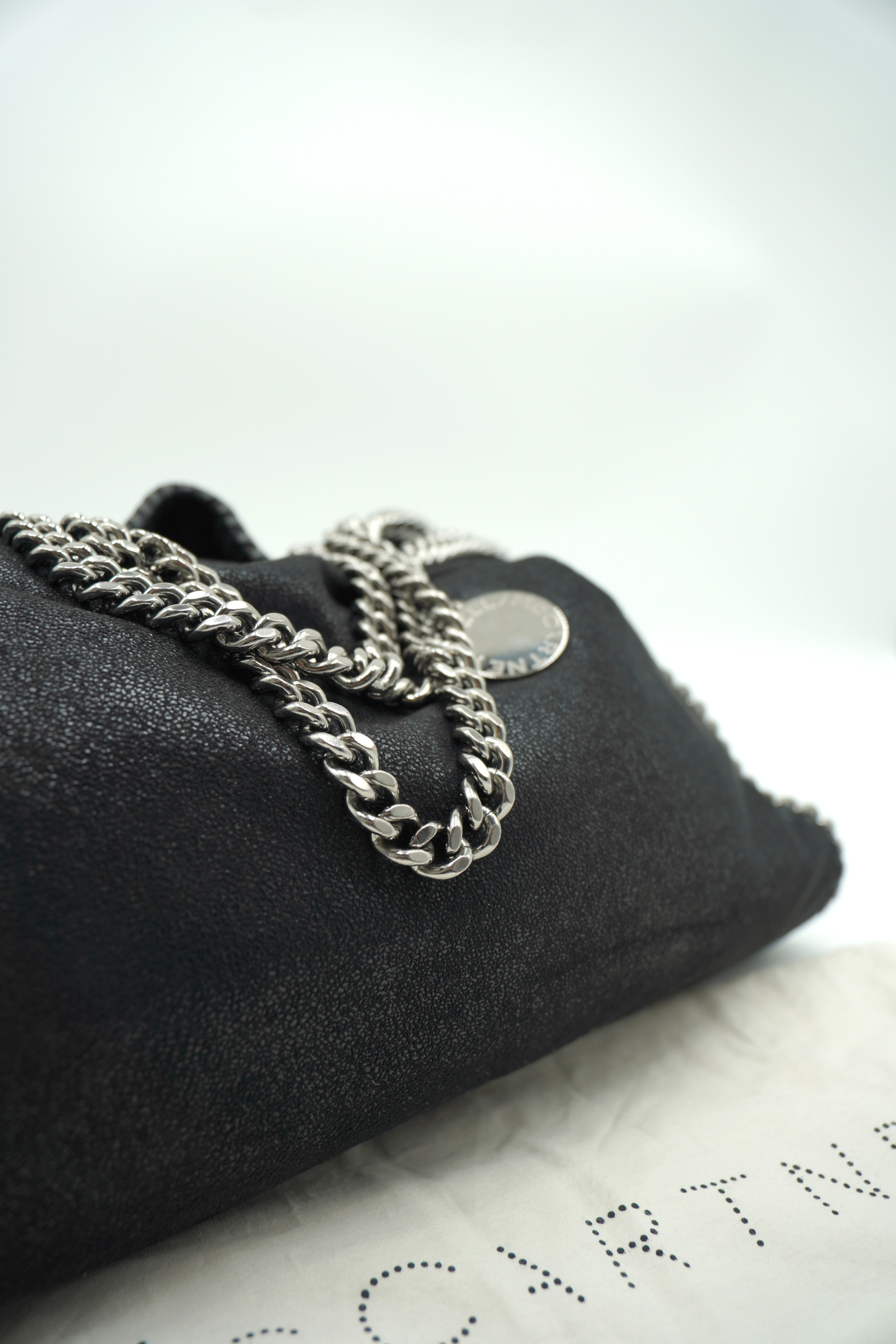 Stella McCartney Black Foldable Falabella Tote Bag - Authentic Used