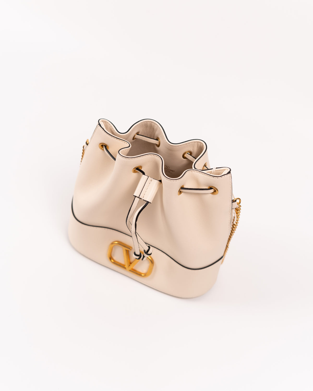 Valentino Garavani Borsa Mini VLogo Signature Secchiello Pelle Nappa Bianca pre-owned autentica - Aurea Luxury Lab