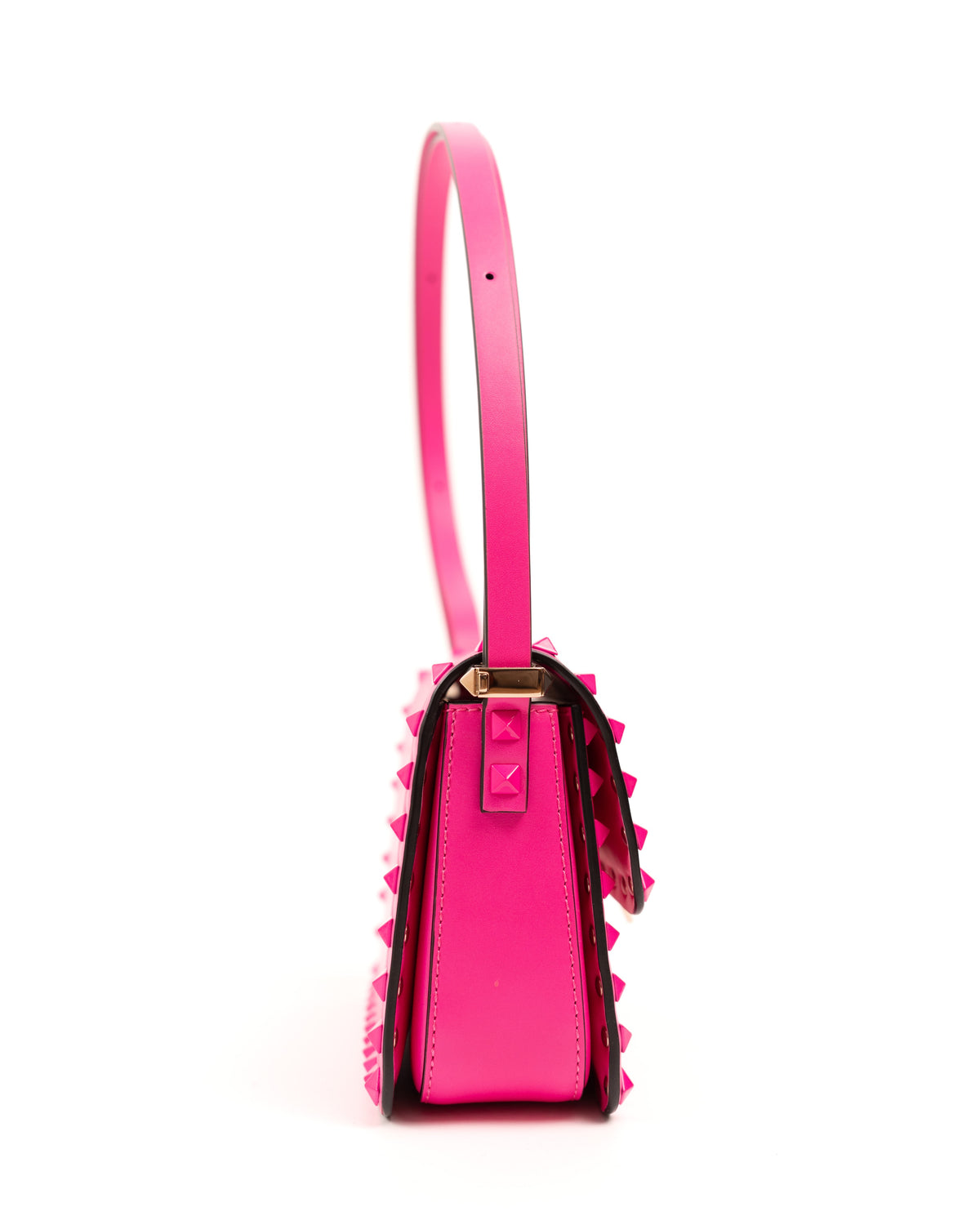 Valentino Garavani Borsa Rockstud23 Small Pelle Rosa Fucsia preloved luxury certificata - Aurea Luxury Lab