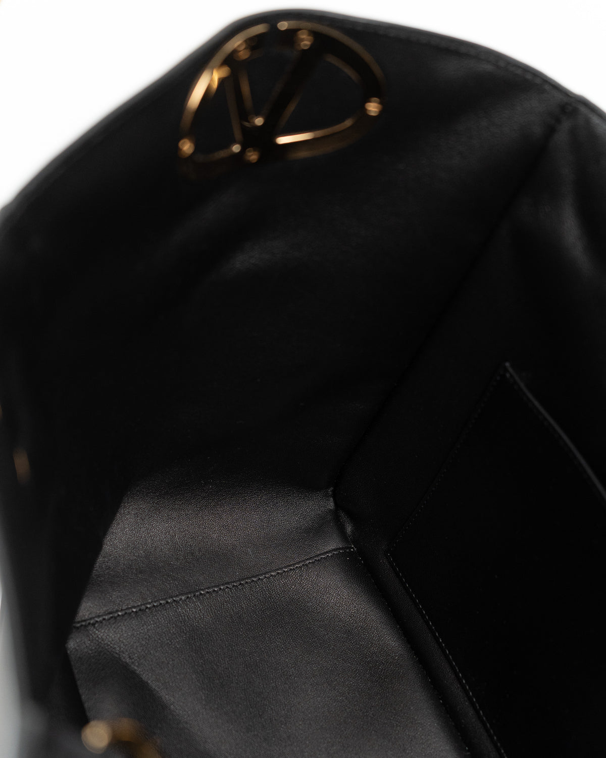 Valentino Garavani Borsa Tote VLogo Side Pelle Nera interno usata autentica - Aurea Luxury Lab