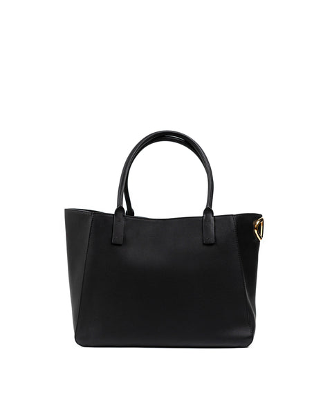 Valentino Garavani VLogo Side Black Leather Tote Bag | Pre-owned