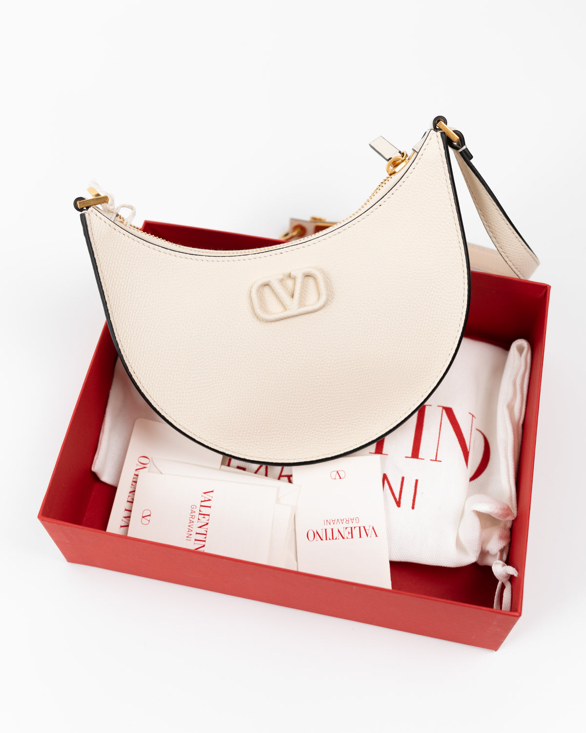 Valentino Garavani Borsa Mini Hobo VLogo Signature Pelle Bianca usata come nuova certificata - Aurea Luxury Lab